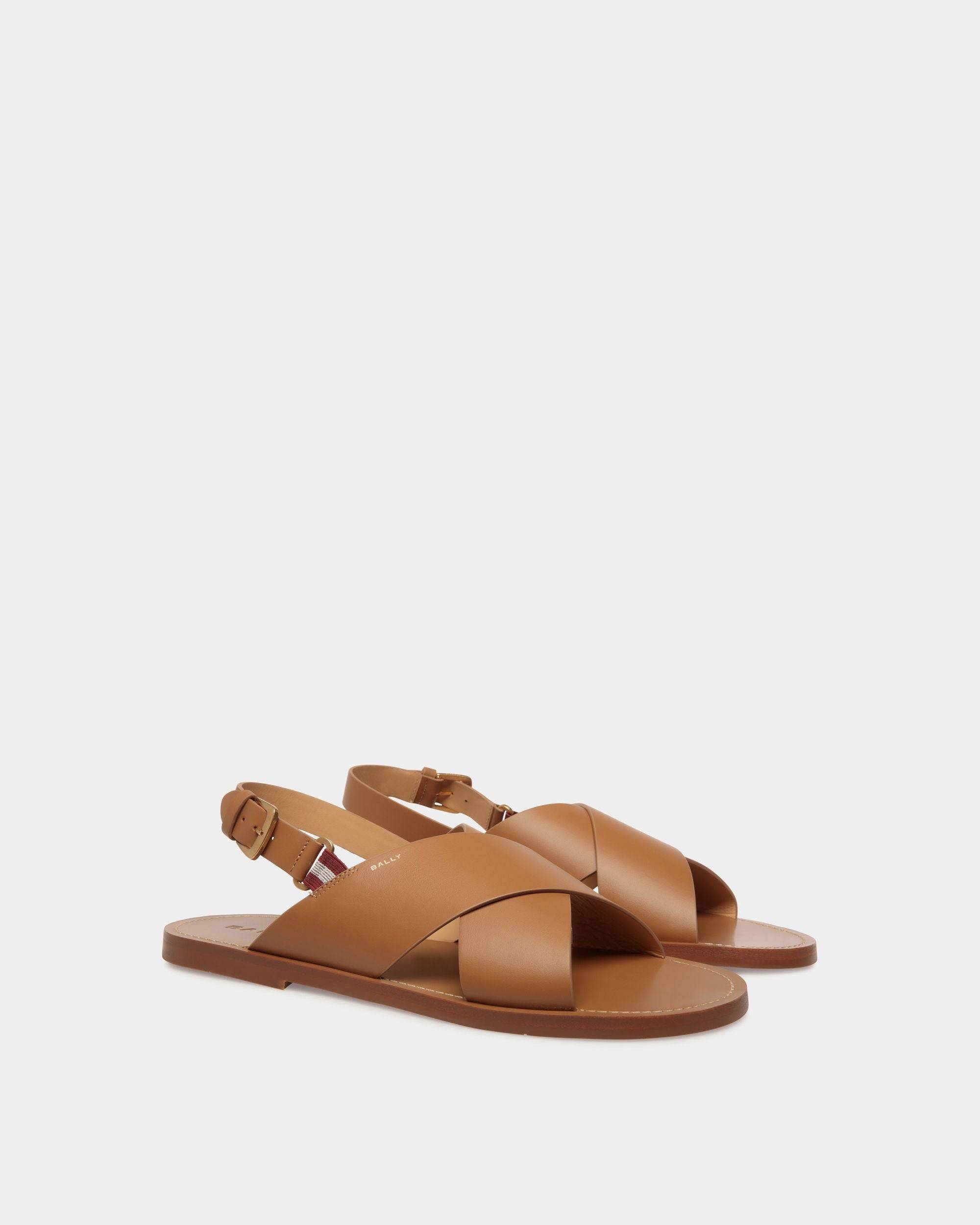 Chateau Sandal in Brown Leather - Men's - Bally - 03