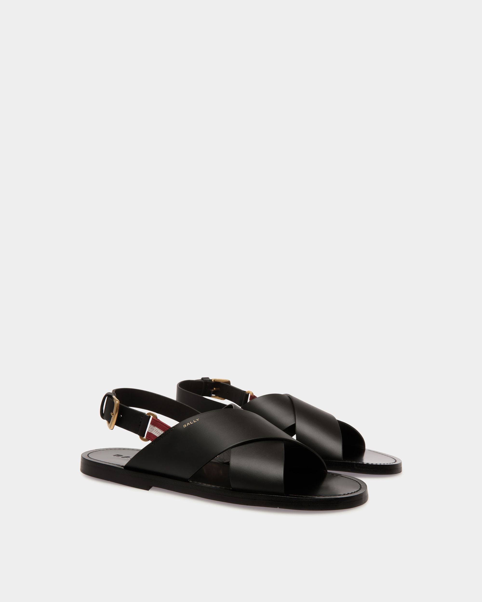 Chateau Sandal in Black Leather - Men's - Bally - 03