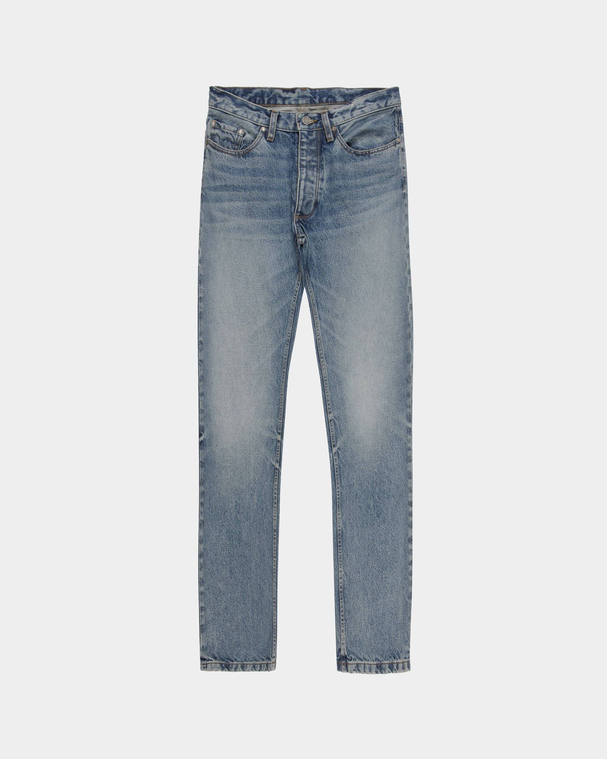 Flared Pants In Blue Denim - Men's - Bally - 01