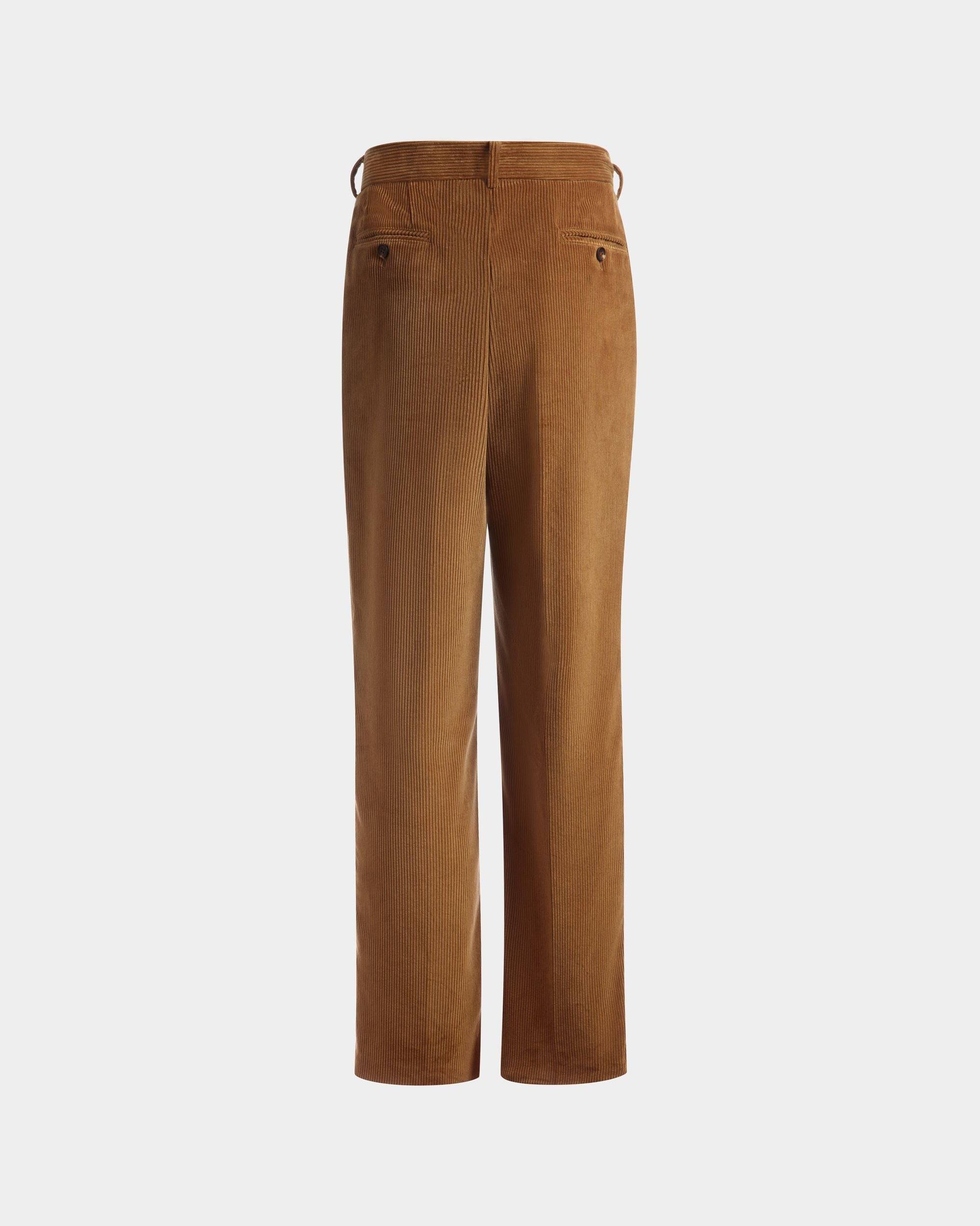 Corduroy Tailored Pants | Men's Pants | Camel Cotton | Bally | Still Life Back