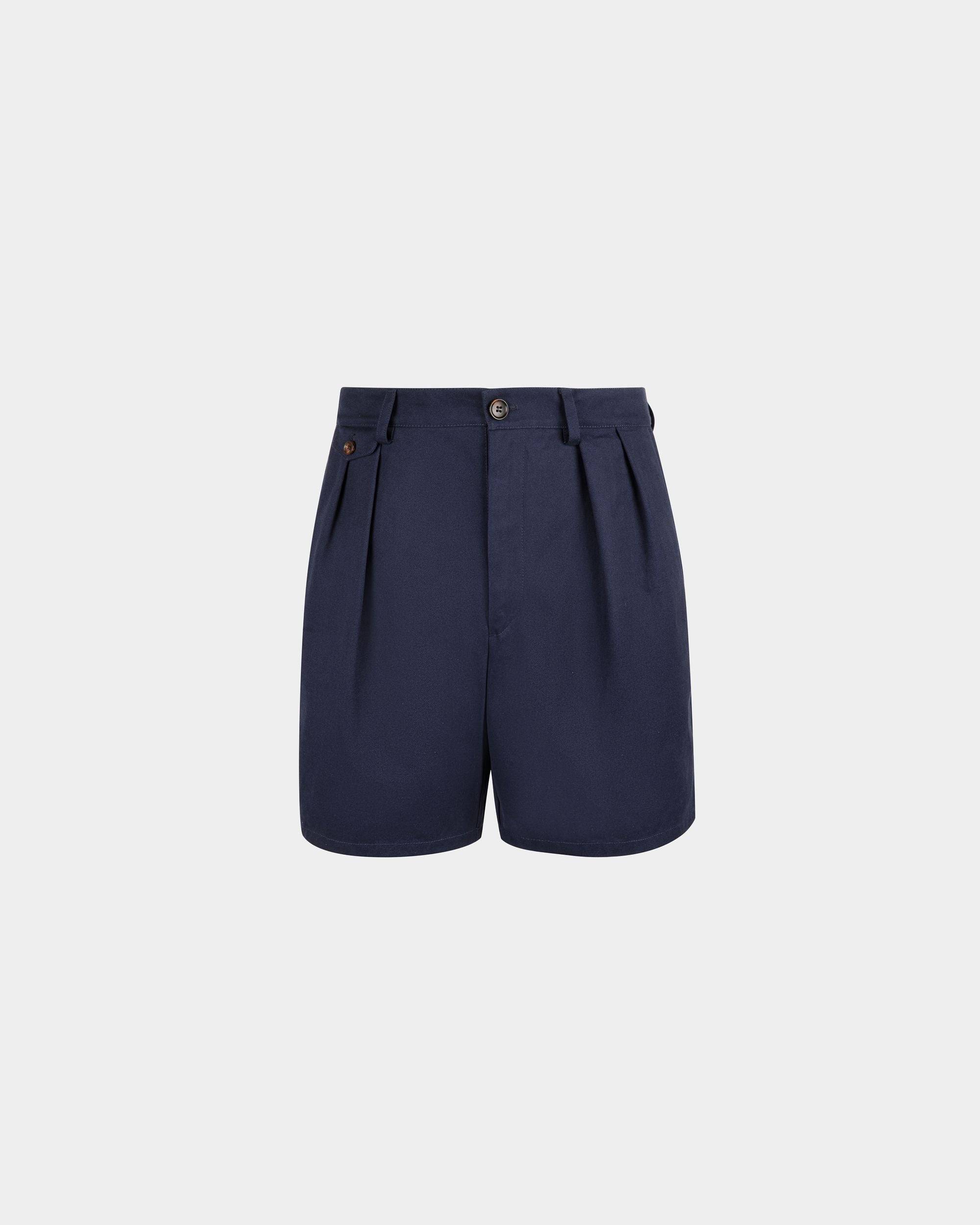 Men's Shorts in Navy Blue Cotton | Bally | Still Life Front