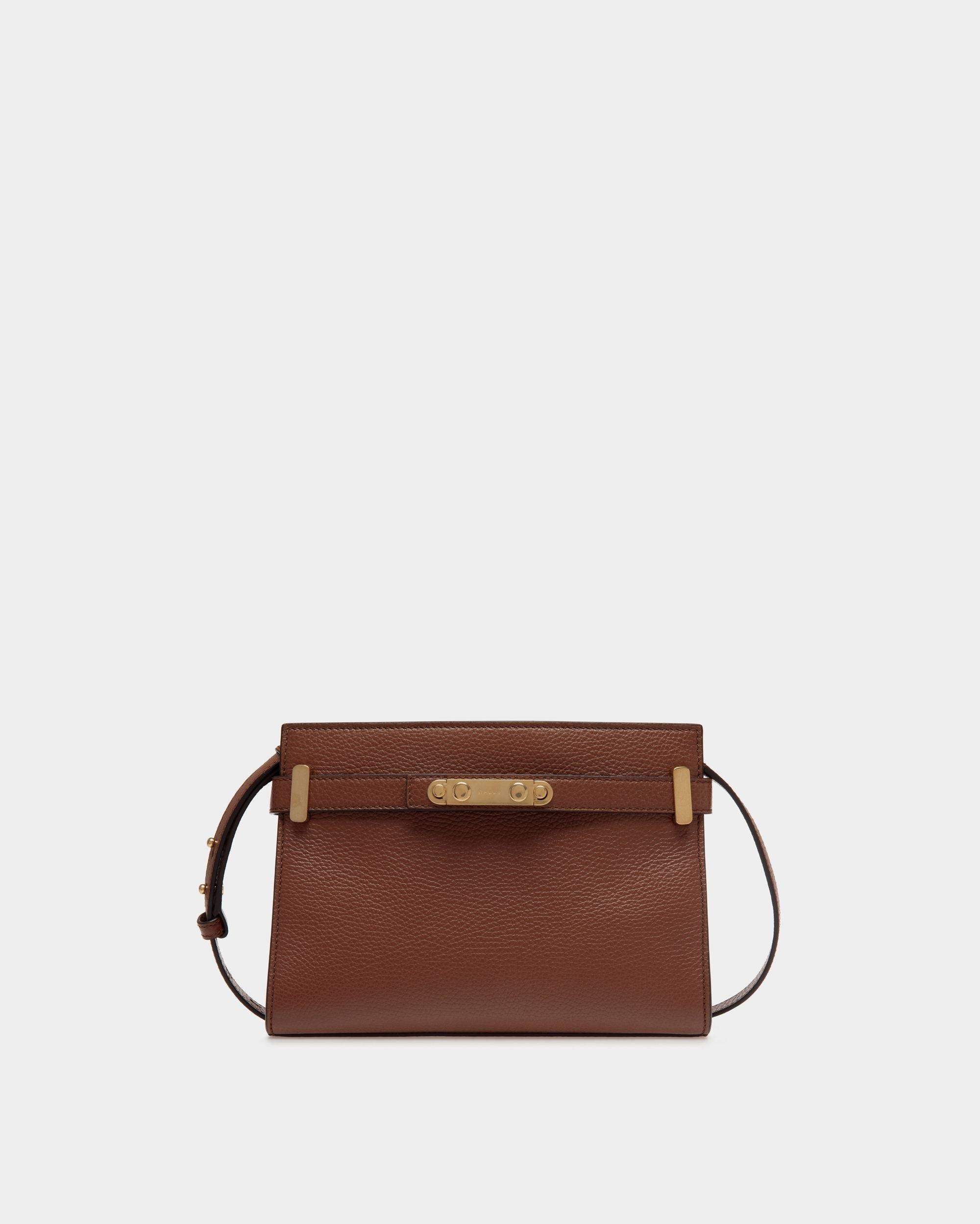 Carriage Women s Crossbody Bag in Brown Grained Leather Bally