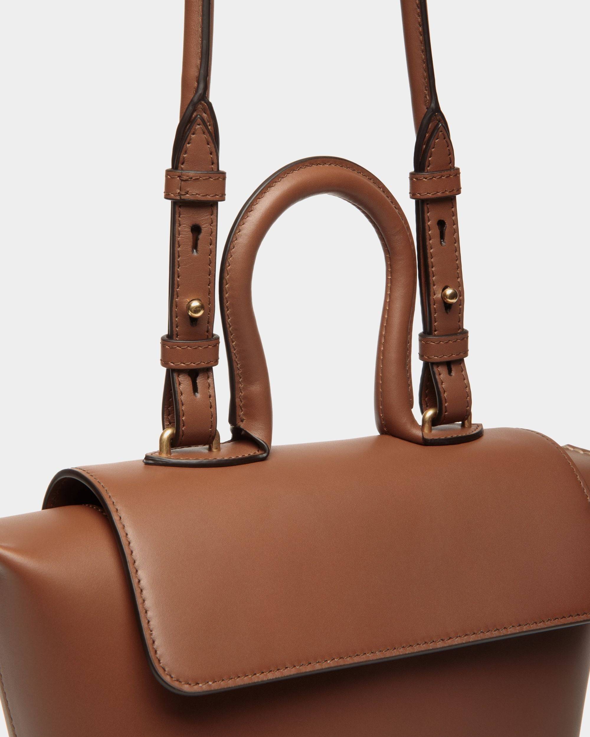Belle Top Handle Bag in Brown Leather - Women's - Bally - 06