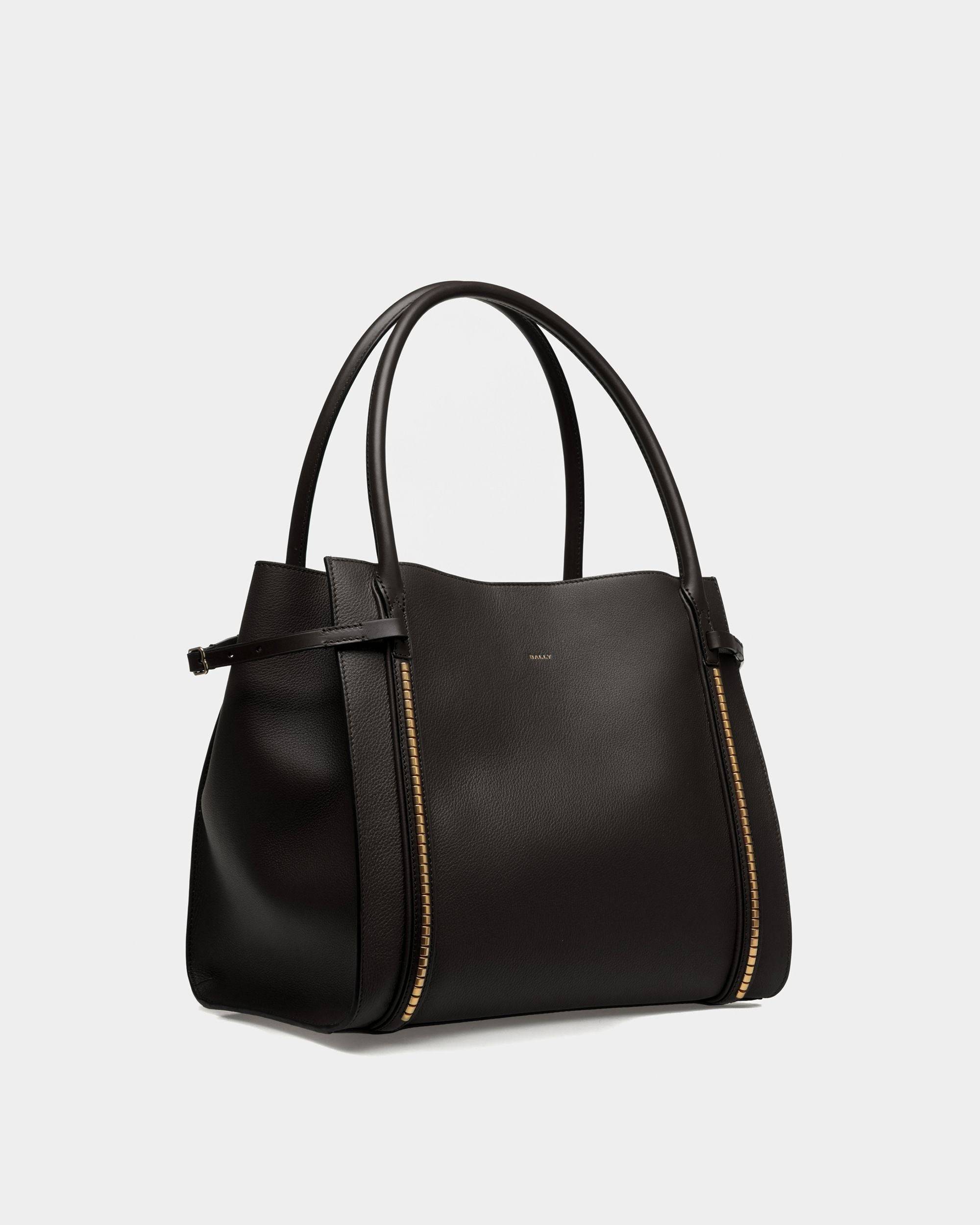 Chesney Large Tote Bag | Women's Tote | Black Leather | Bally | Still Life 3/4 Front