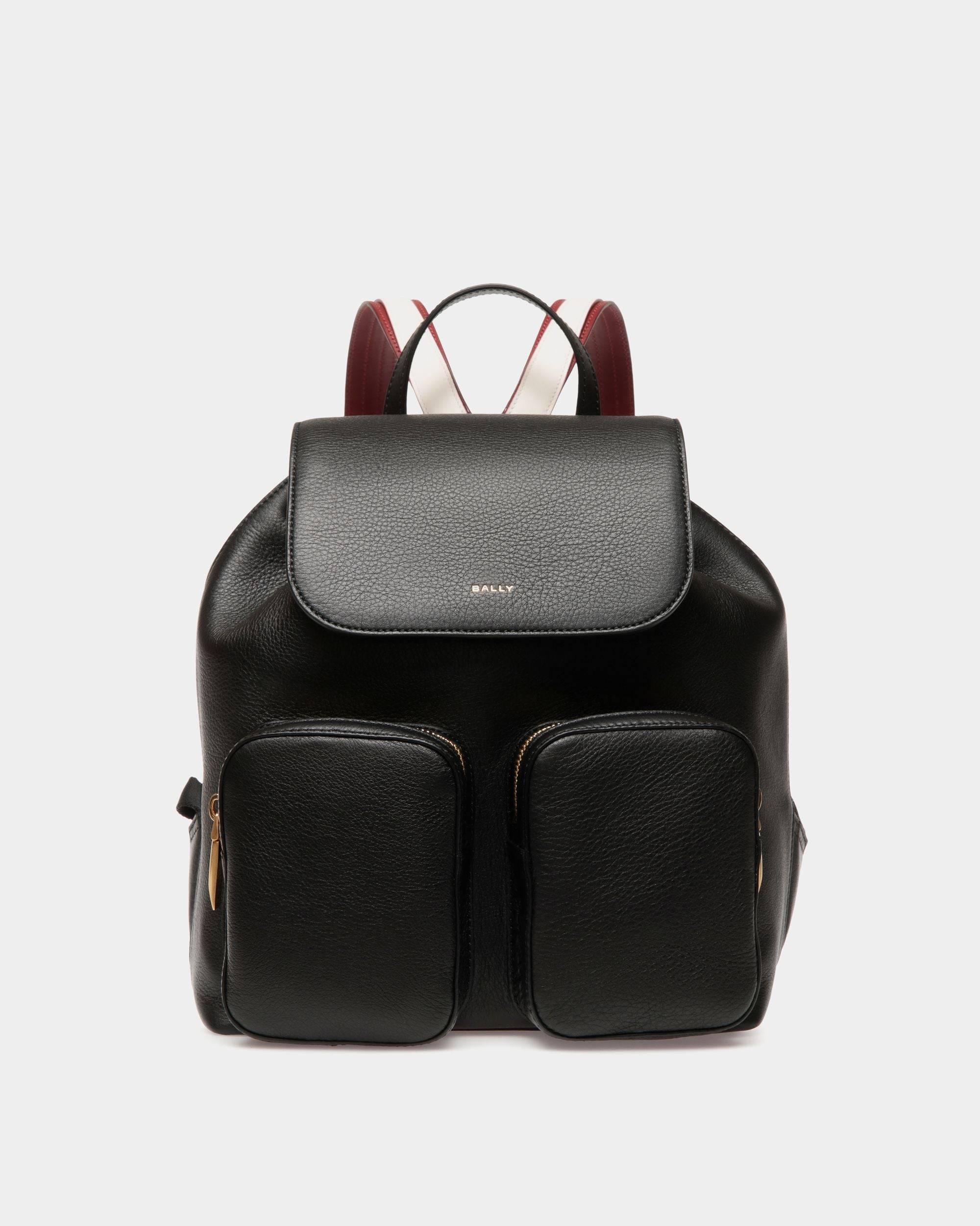 Code Backpack in Black Leather - Women's - Bally - 01