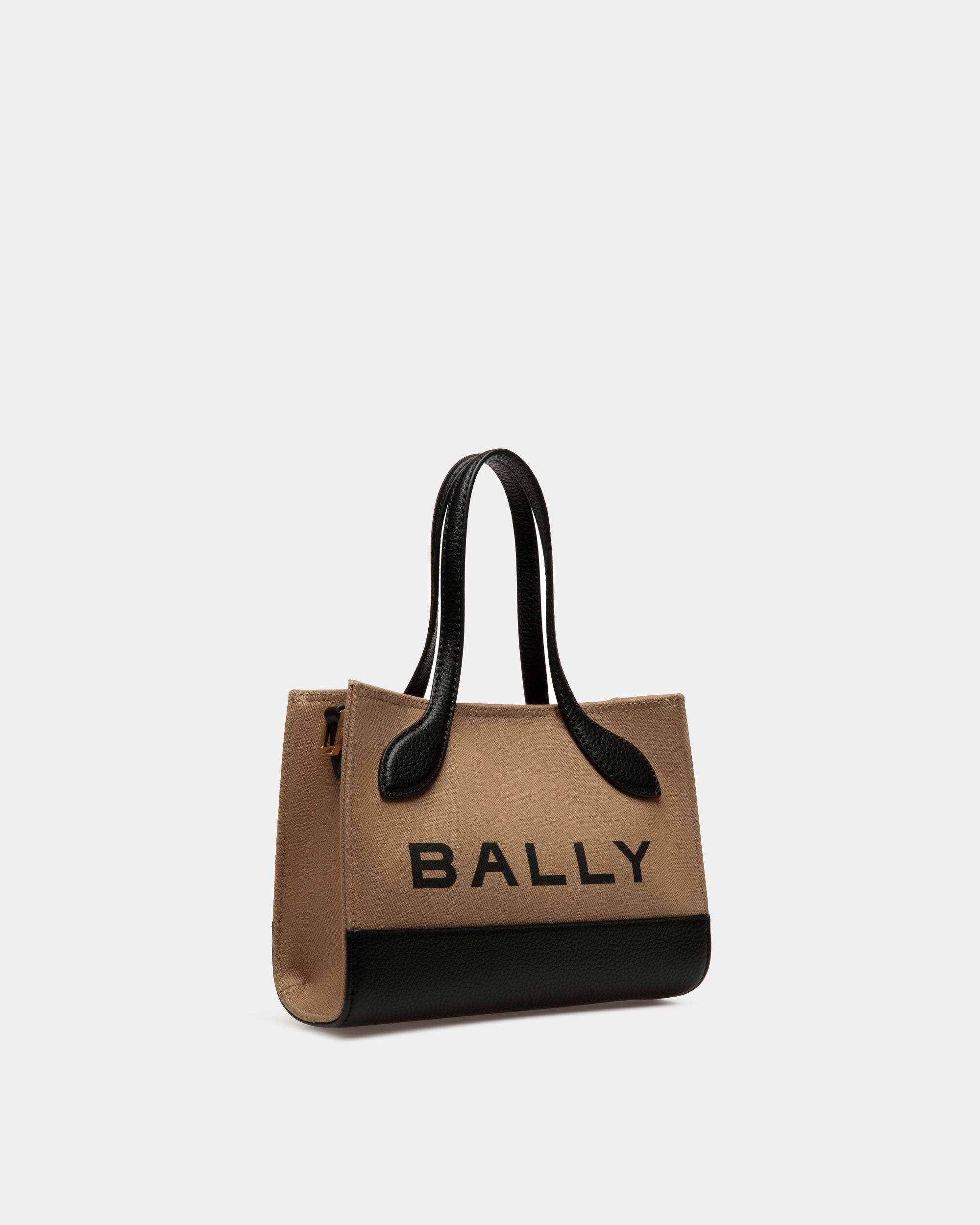 Bar Keep On Extra Small | Women's Minibag | Sand And Black Fabric | Bally | Still Life 3/4 Front