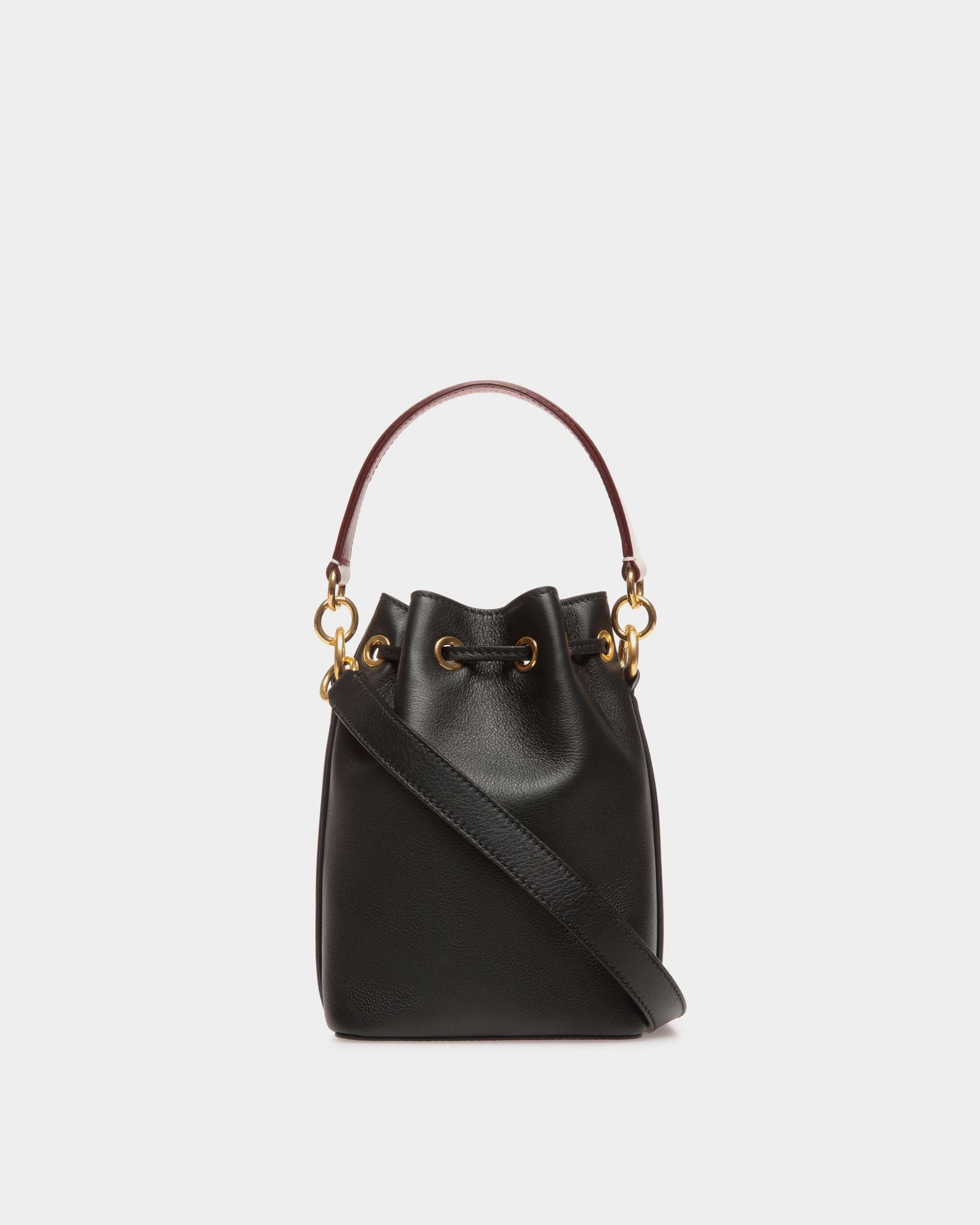 Code Mini Bucket Bag in Black Leather - Women's - Bally - 03
