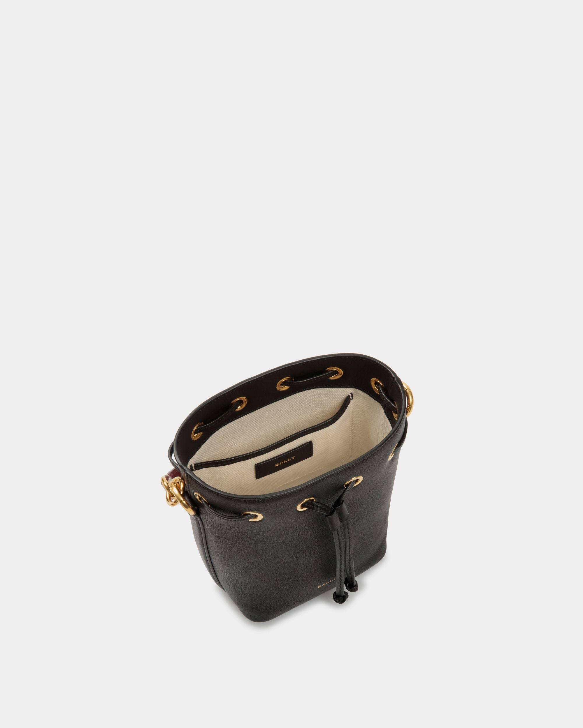 Code Mini Bucket Bag in Black Leather - Women's - Bally - 05