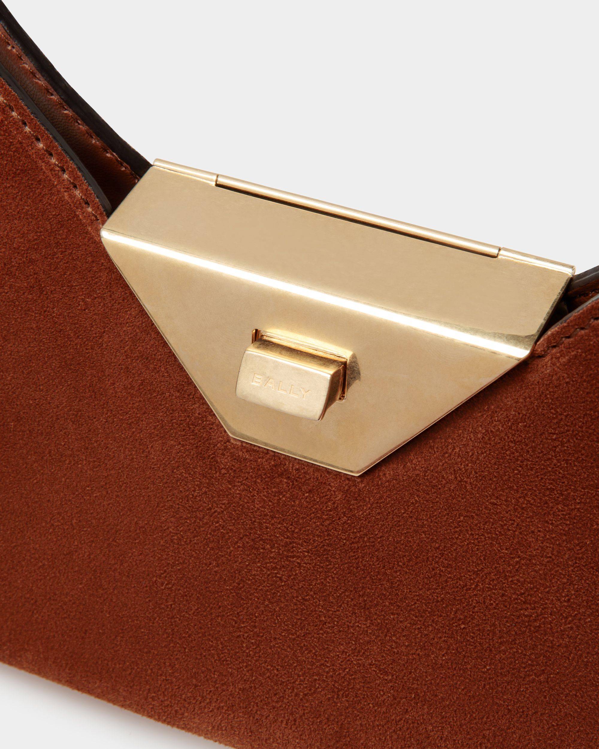 Trilliant Small Shoulder Bag | Women's Shoulder Bag | Brown Suede Leather | Bally | Still Life Detail