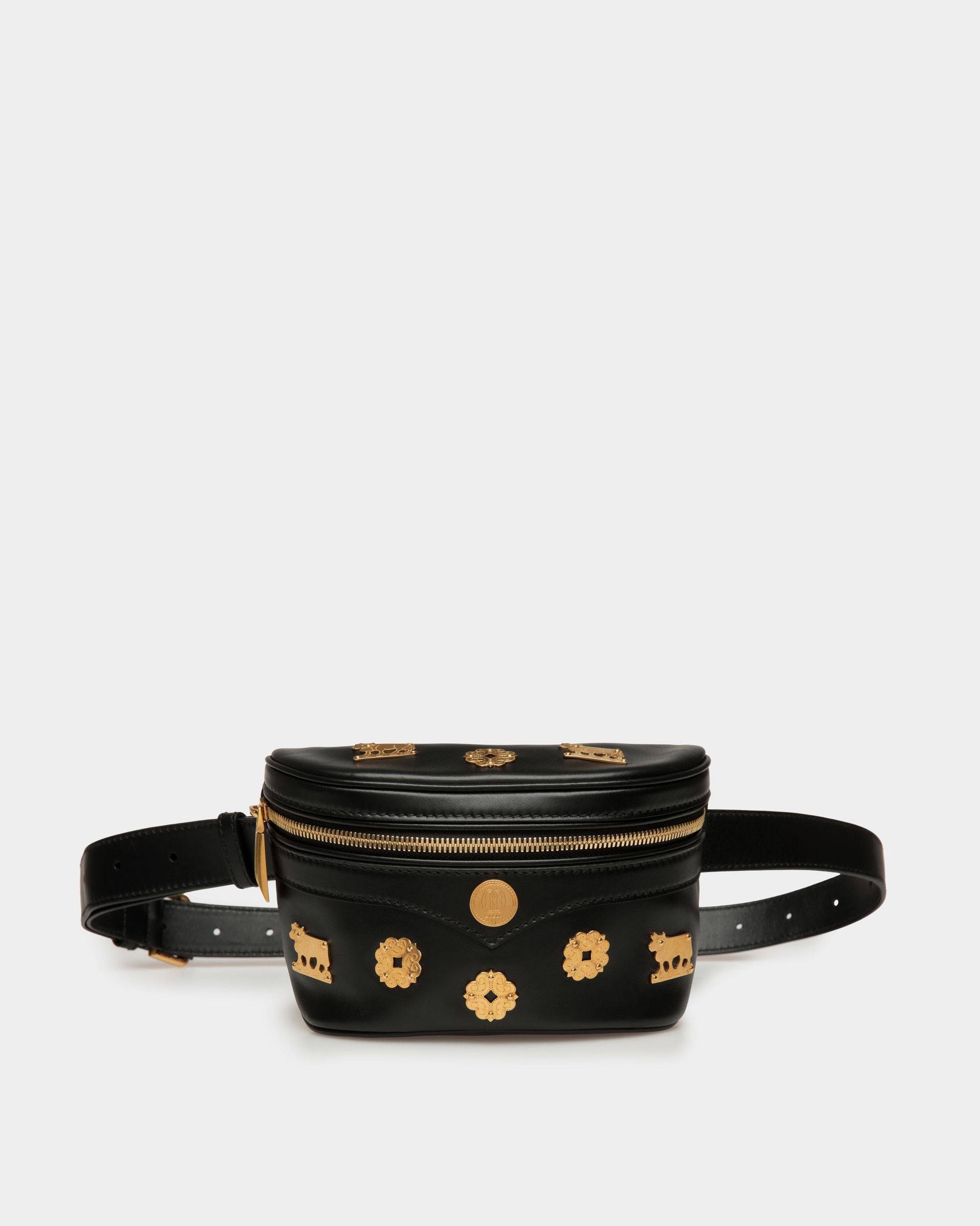 Moutain | Women's Belt Bag  in Black Leather | Bally | Still Life Front