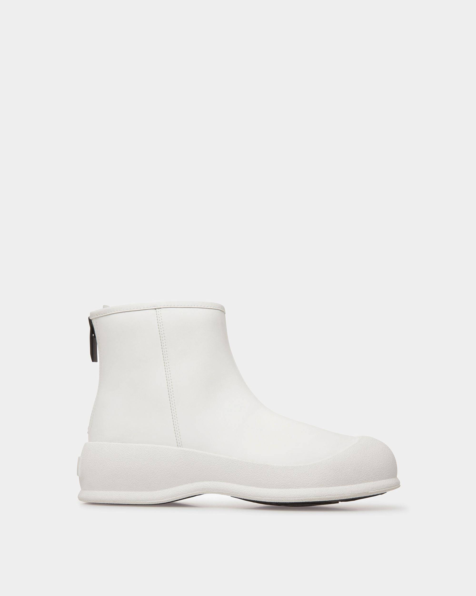 Carsey | Women's Booties | White Rubber-coated Leather | Bally | Still Life Side