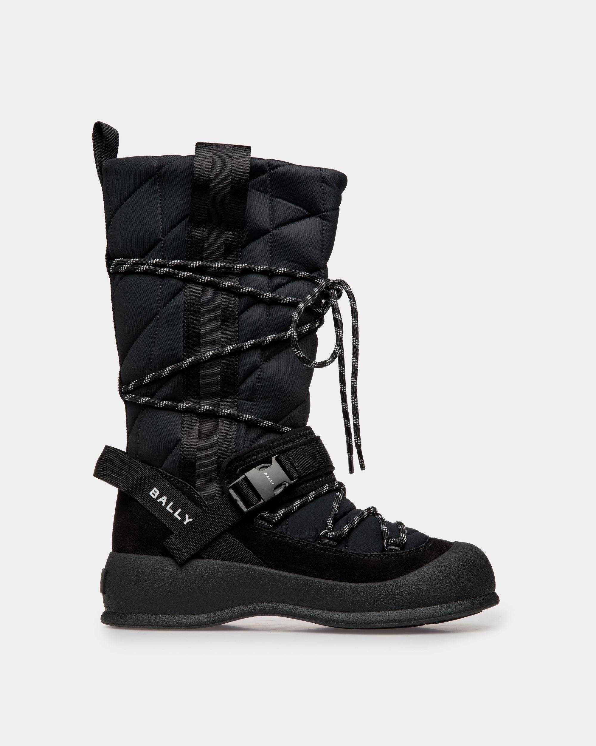 Women's Frei Boot In Black Nylon | Bally | Still Life Side