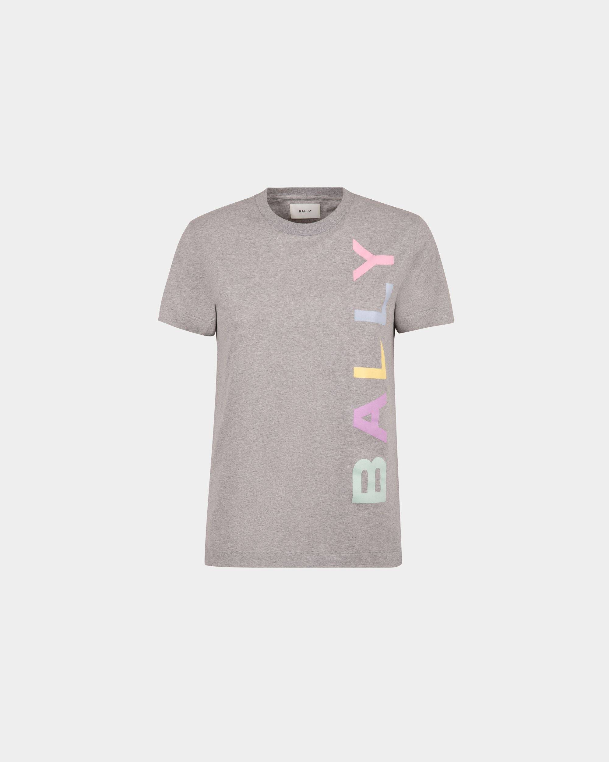 Women's T-Shirt in Mélange Gray Cotton | Bally | Still Life Front