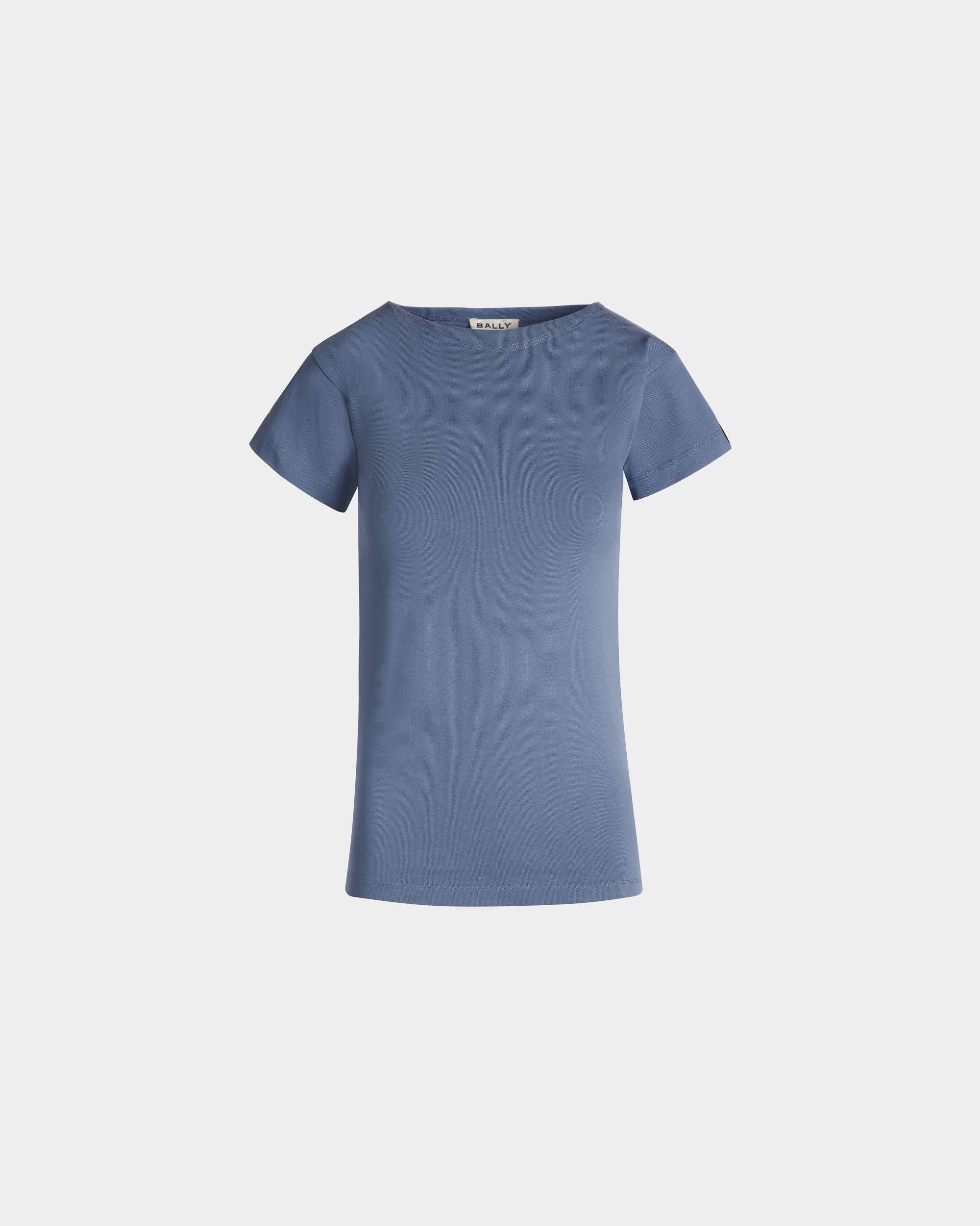 Women's T-Shirt in Light Blue Cotton | Bally | Still Life Front