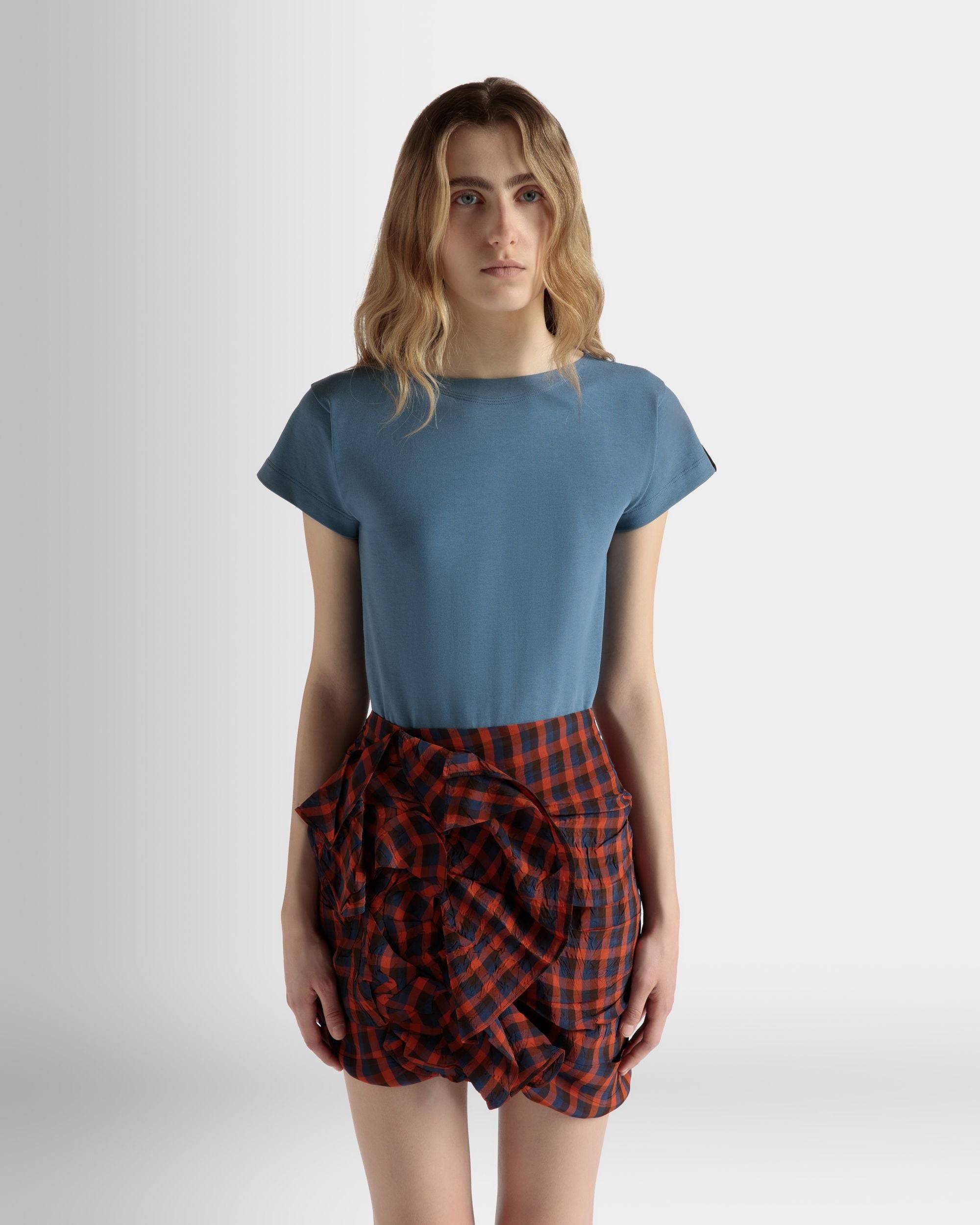 T-Shirt in Light Blue Cotton - Women's - Bally - 03