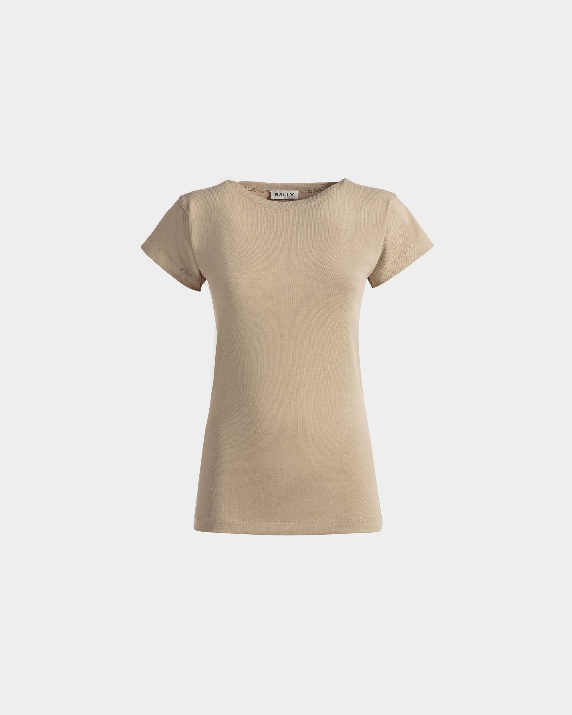 Women's T-Shirt in Beige Cotton | Bally | Still Life Front