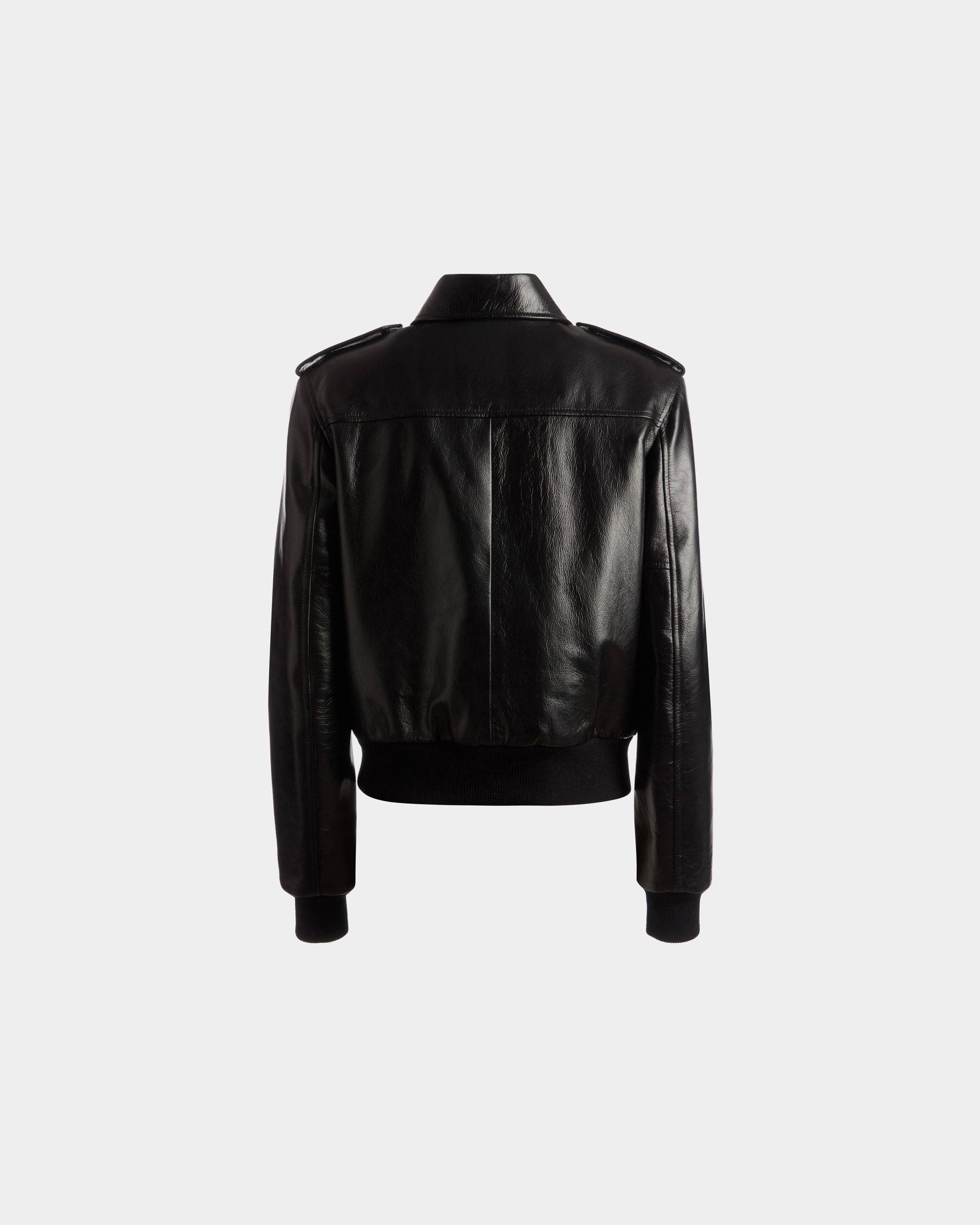 Bomber Jacket | Women's Outerwear | Black Leather | Bally | Still Life Back