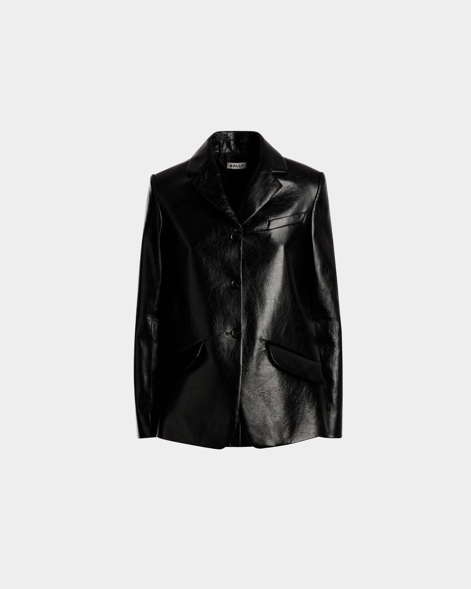 Single-breasted Jacket in Black Leather - Women's - Bally - 01