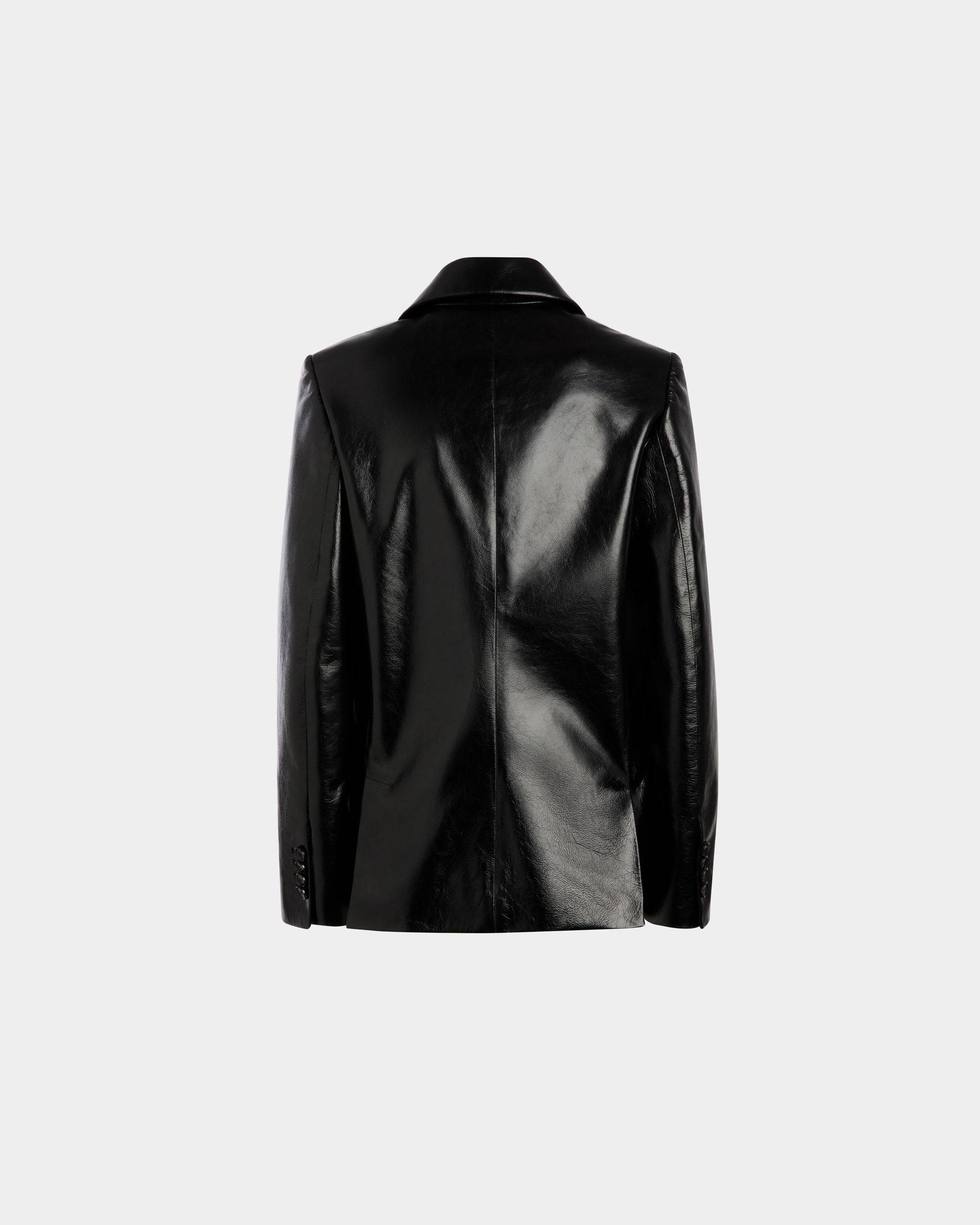 Single-breasted Jacket in Black Leather - Women's - Bally - 07