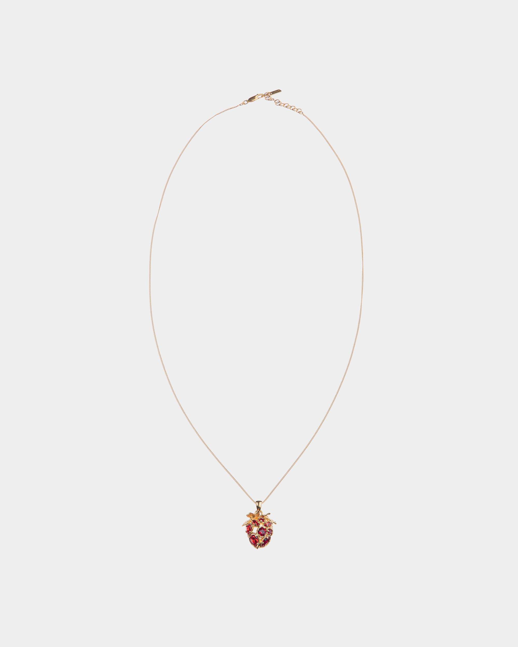 Deco | Women's Necklace in Gold Eco Brass and Crystals | Bally | Still Life Front