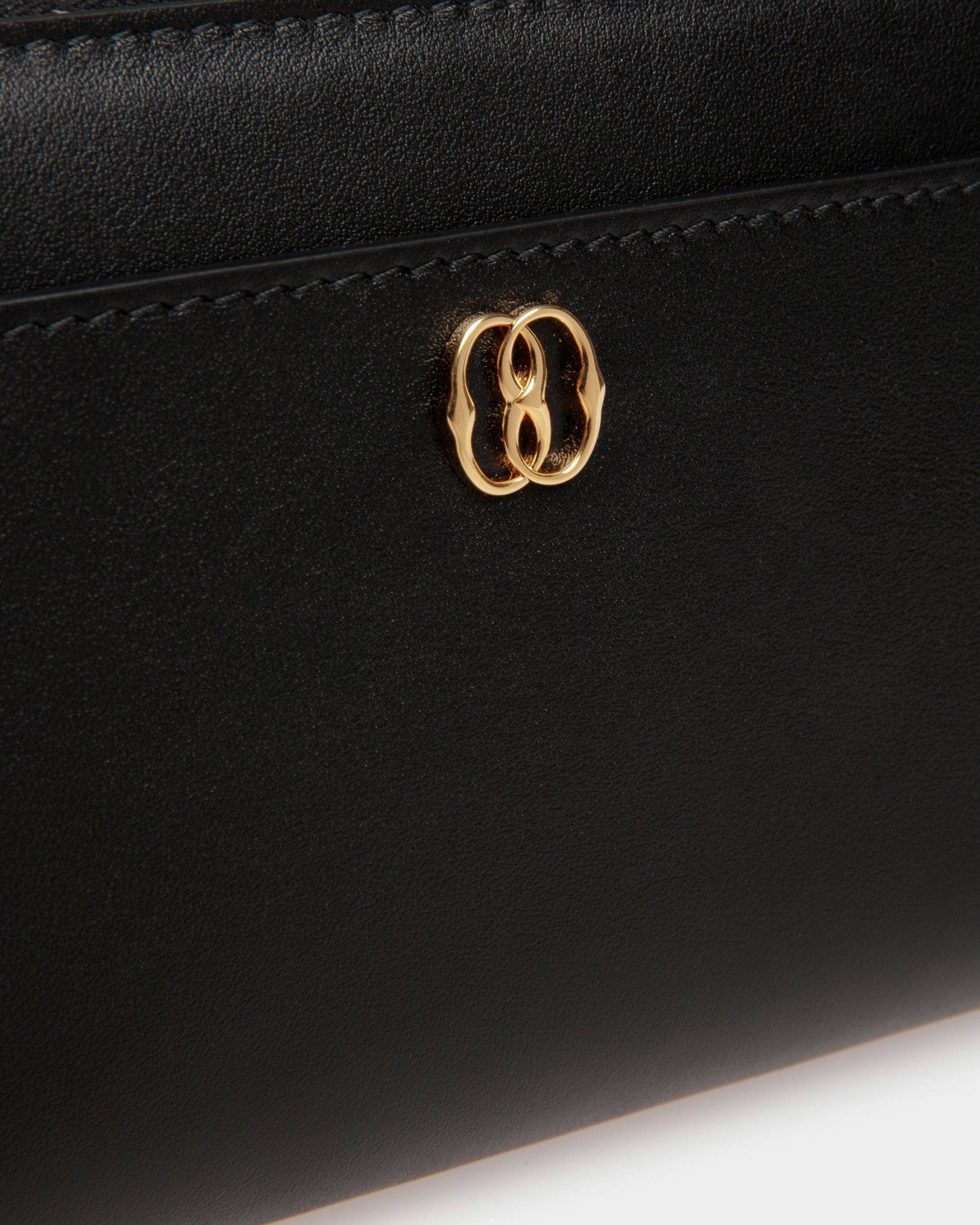 Emblem | Women's Long Wallet in Black Leather | Bally | Still Life Detail