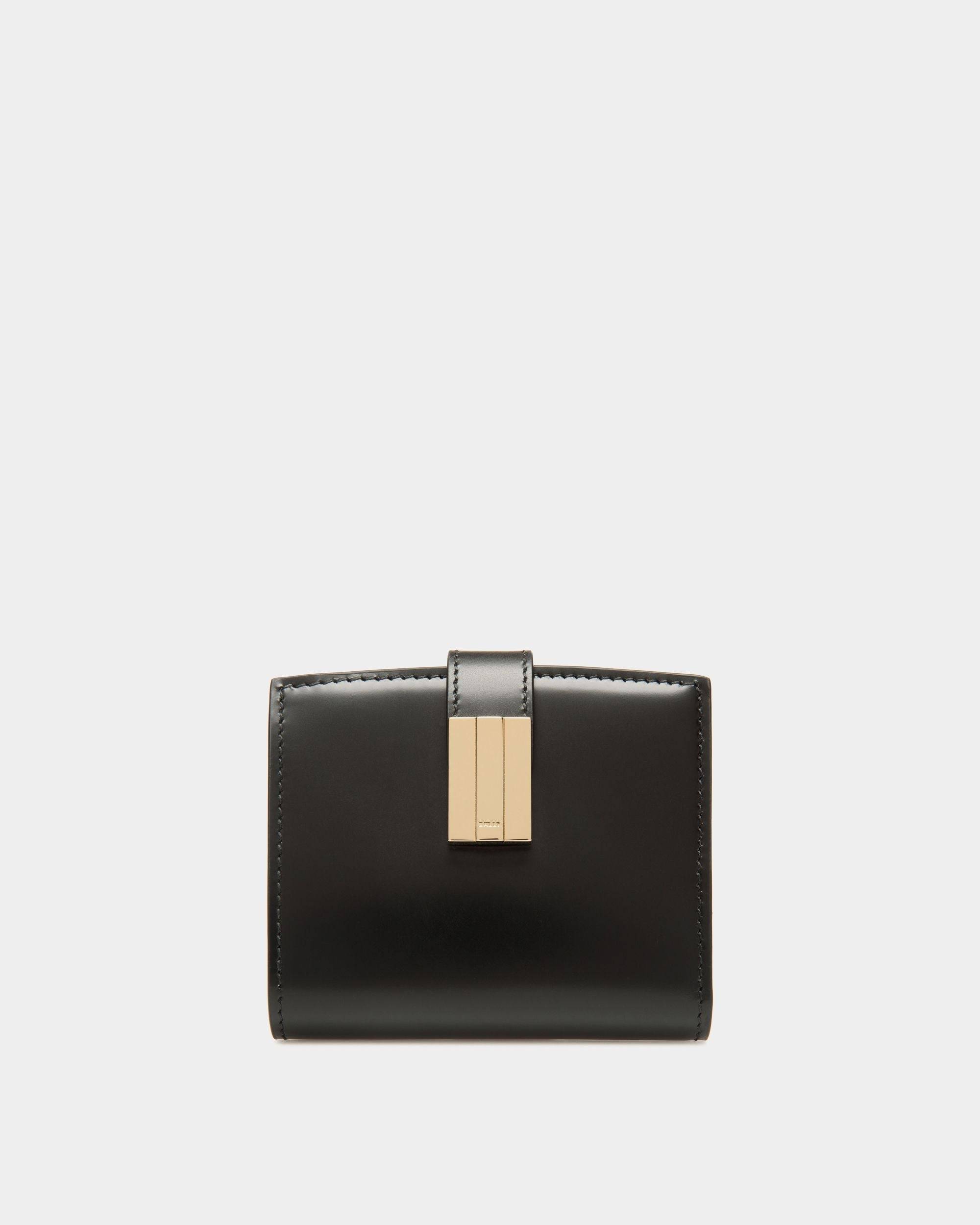Ollam Wallet in Black Brushed Leather - Women's - Bally - 01