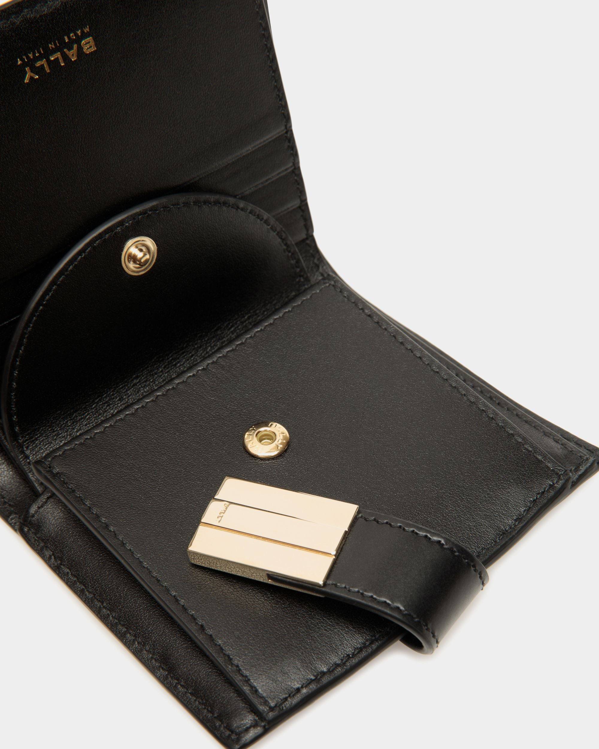 Ollam Wallet in Black Brushed Leather - Women's - Bally - 04