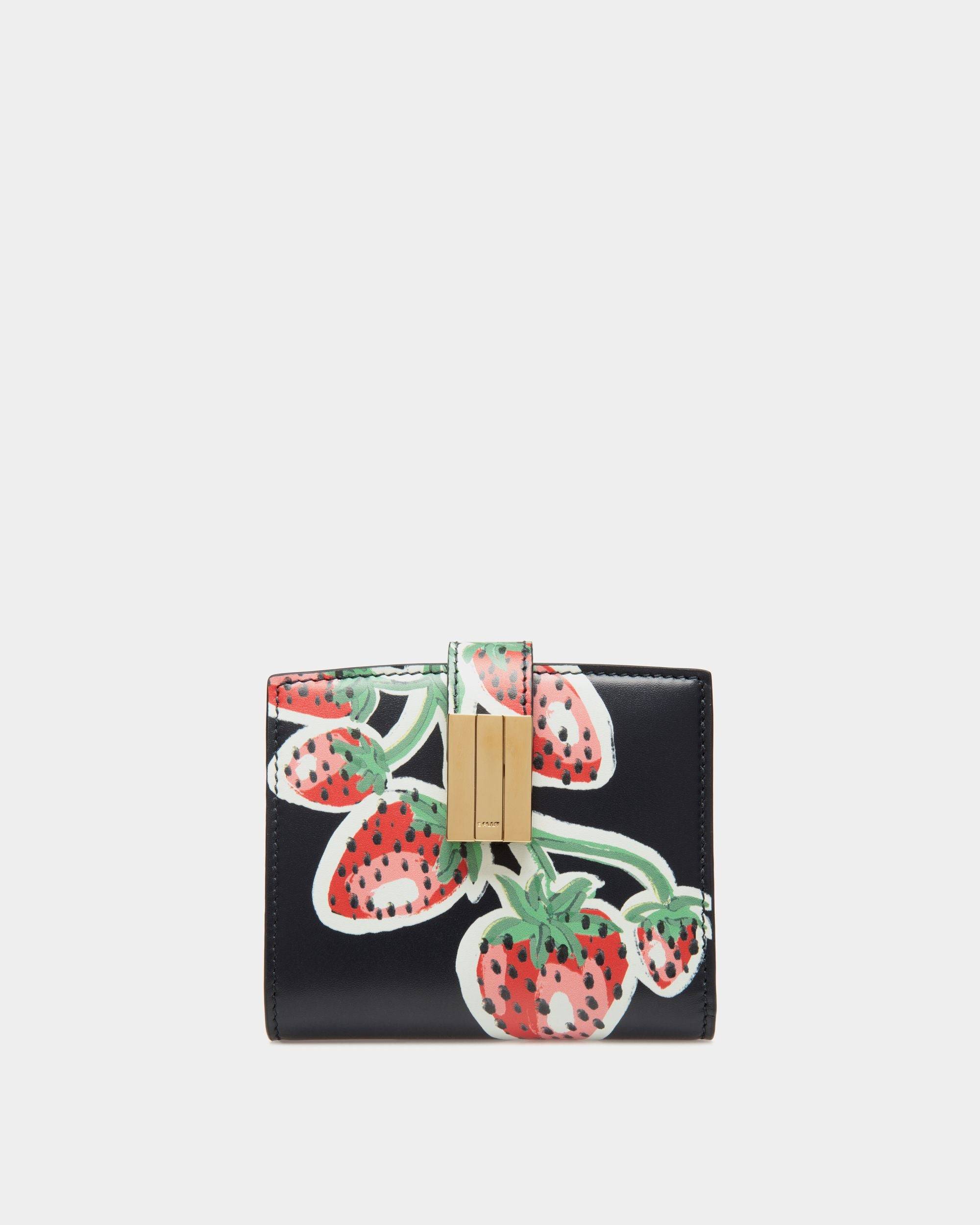 Ollam Wallet in Strawberry Print Leather - Women's - Bally - 01