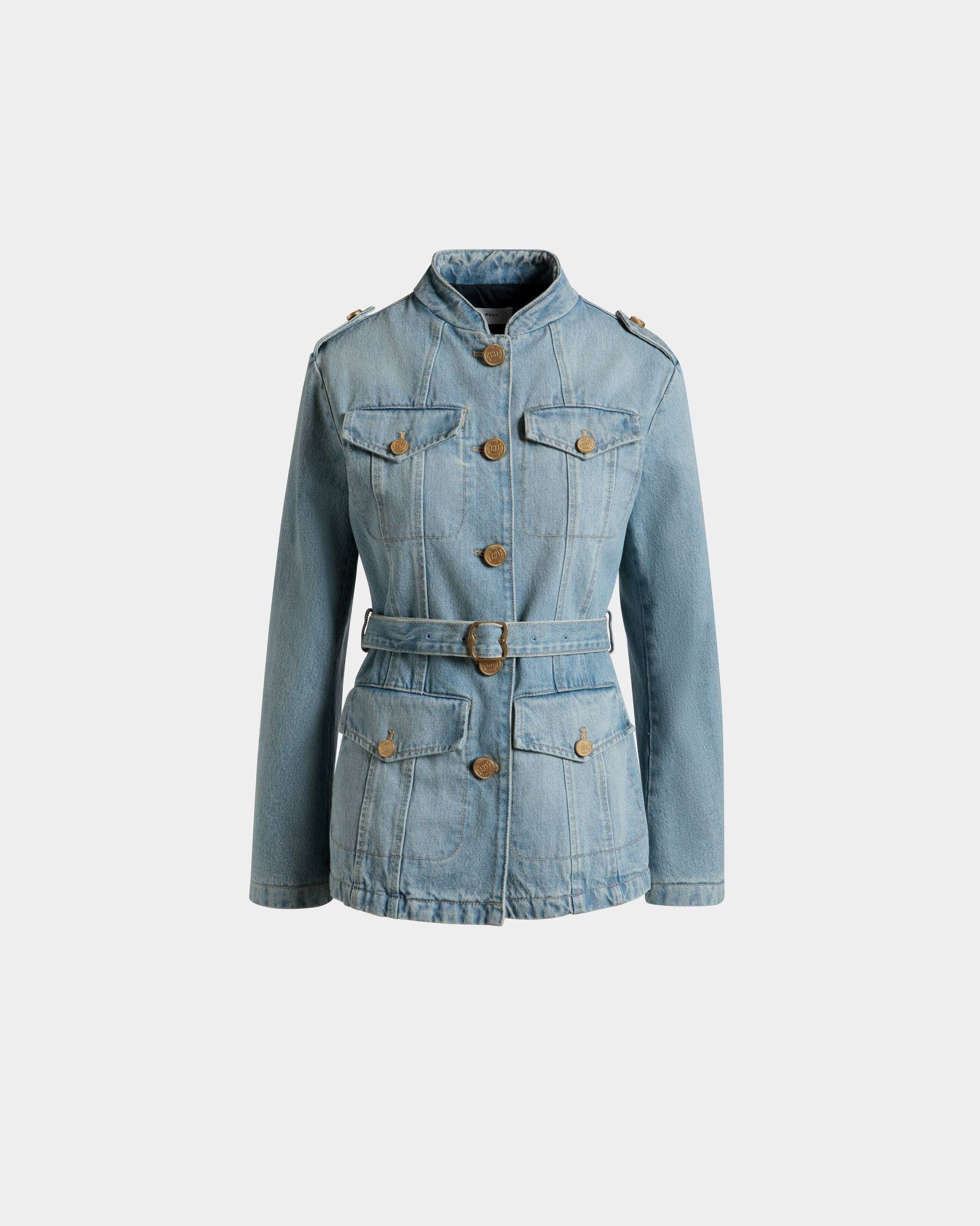 Denim Jacket in Light Blue Cotton - Women's - Bally - 01