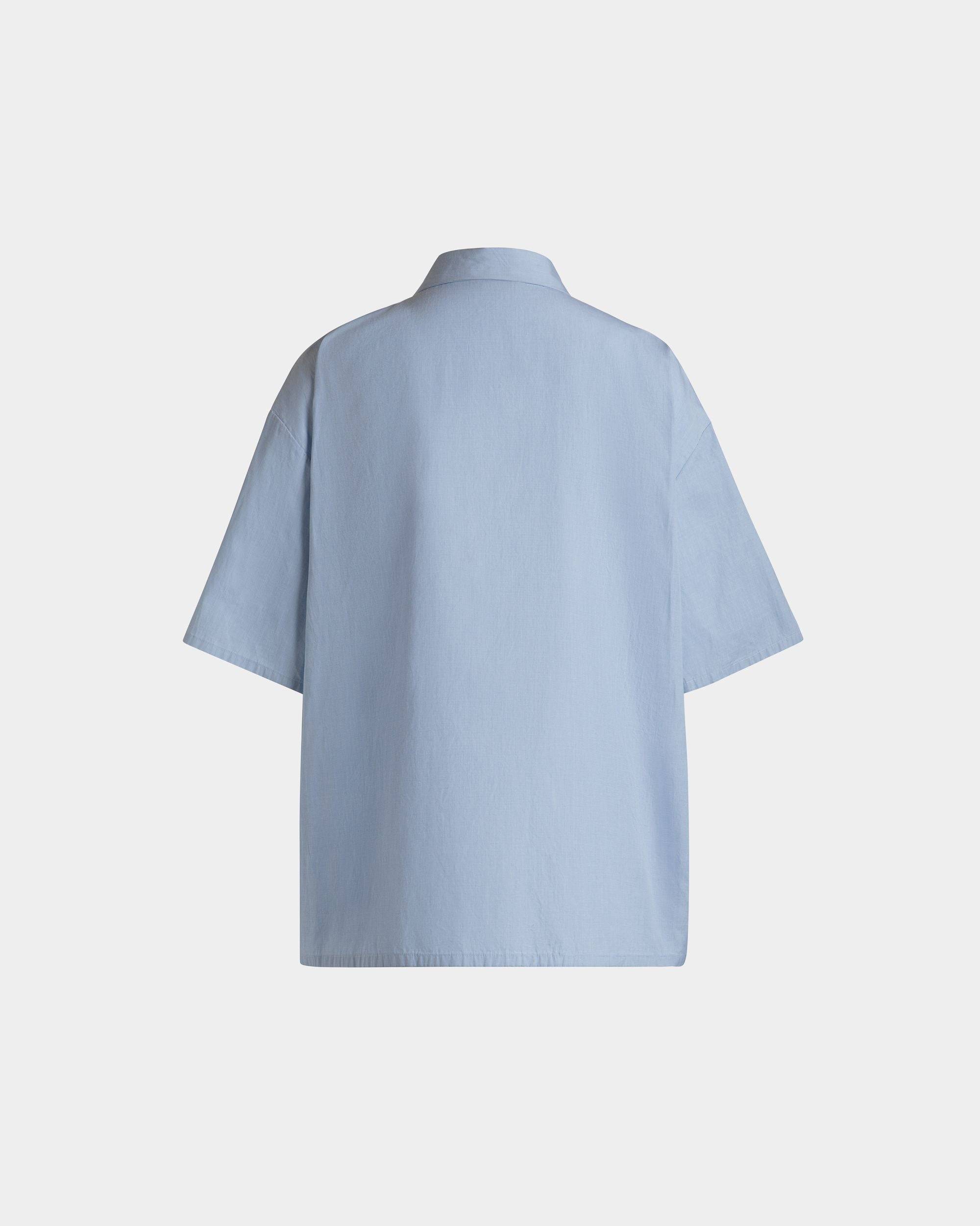 Oversized Shirt in Light Blue Cotton - Women's - Bally - 07