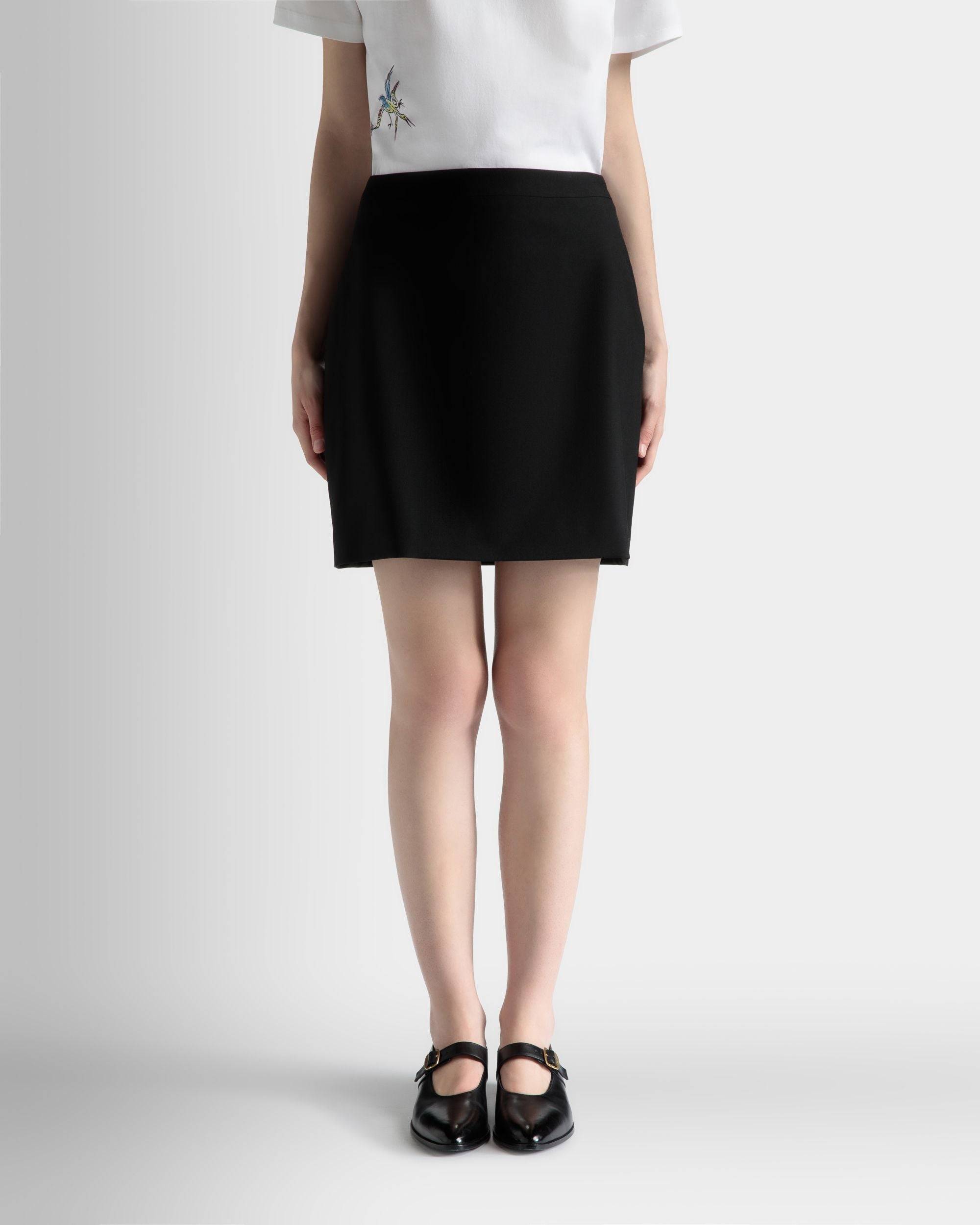 Mini Skirt in Black Wool - Women's - Bally - 03