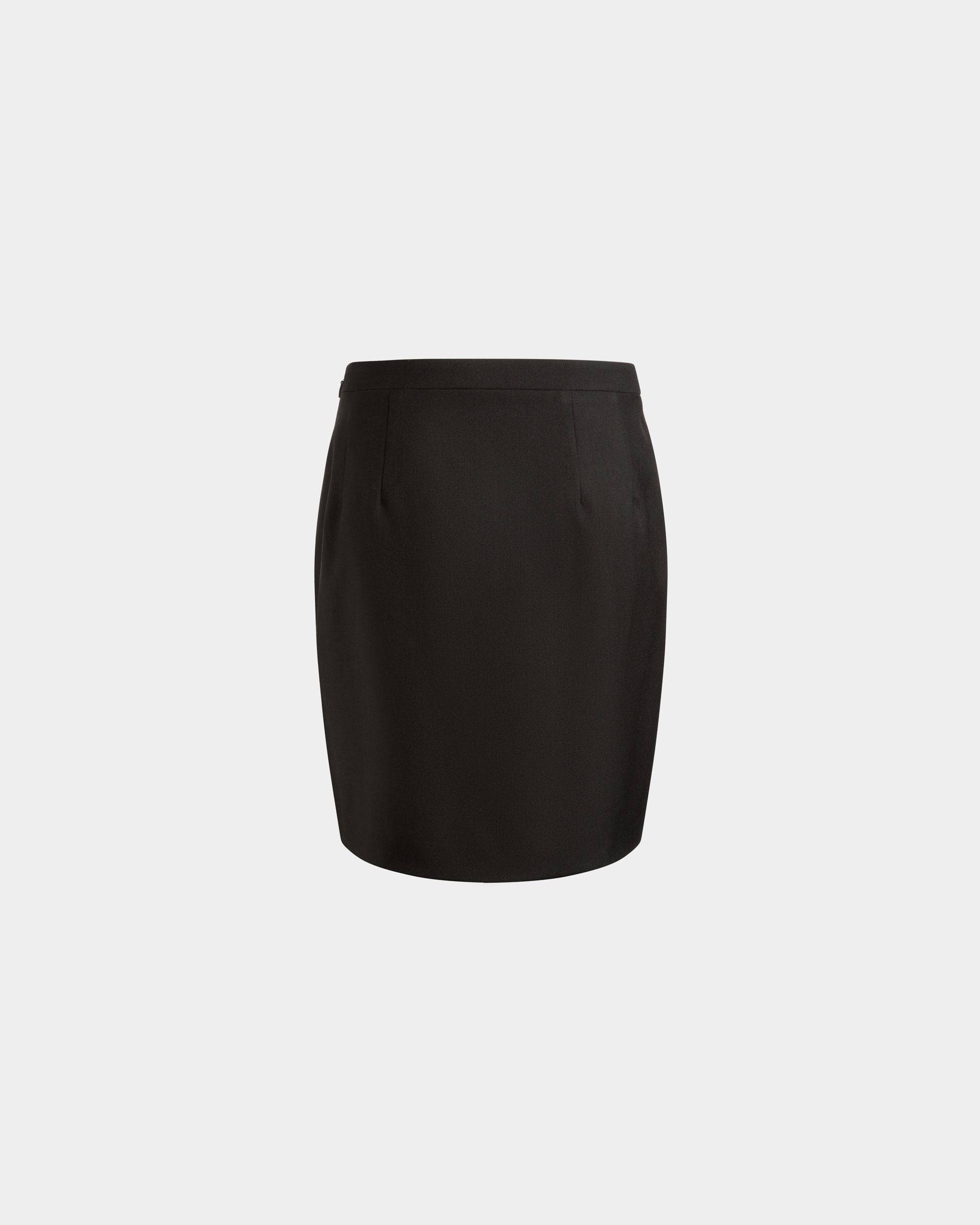 Women's Mini Skirt in Black Wool | Bally | Still Life Back
