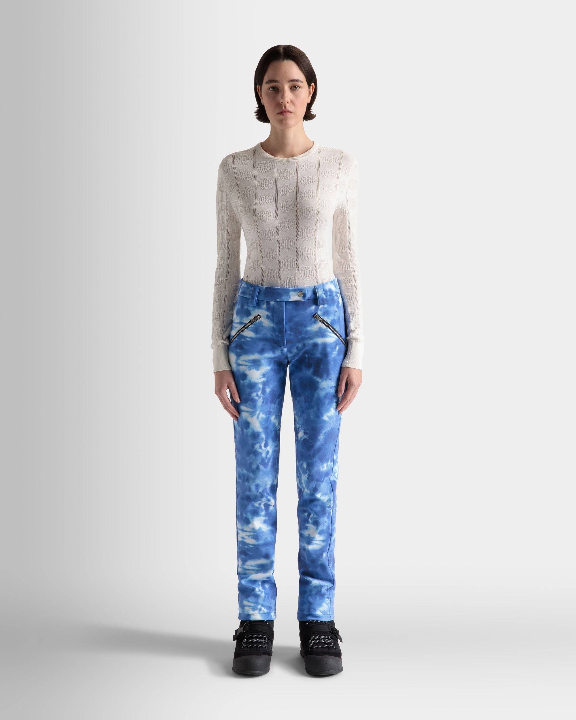 Women's Stretch Pants in Blue  | Bally | On Model Front