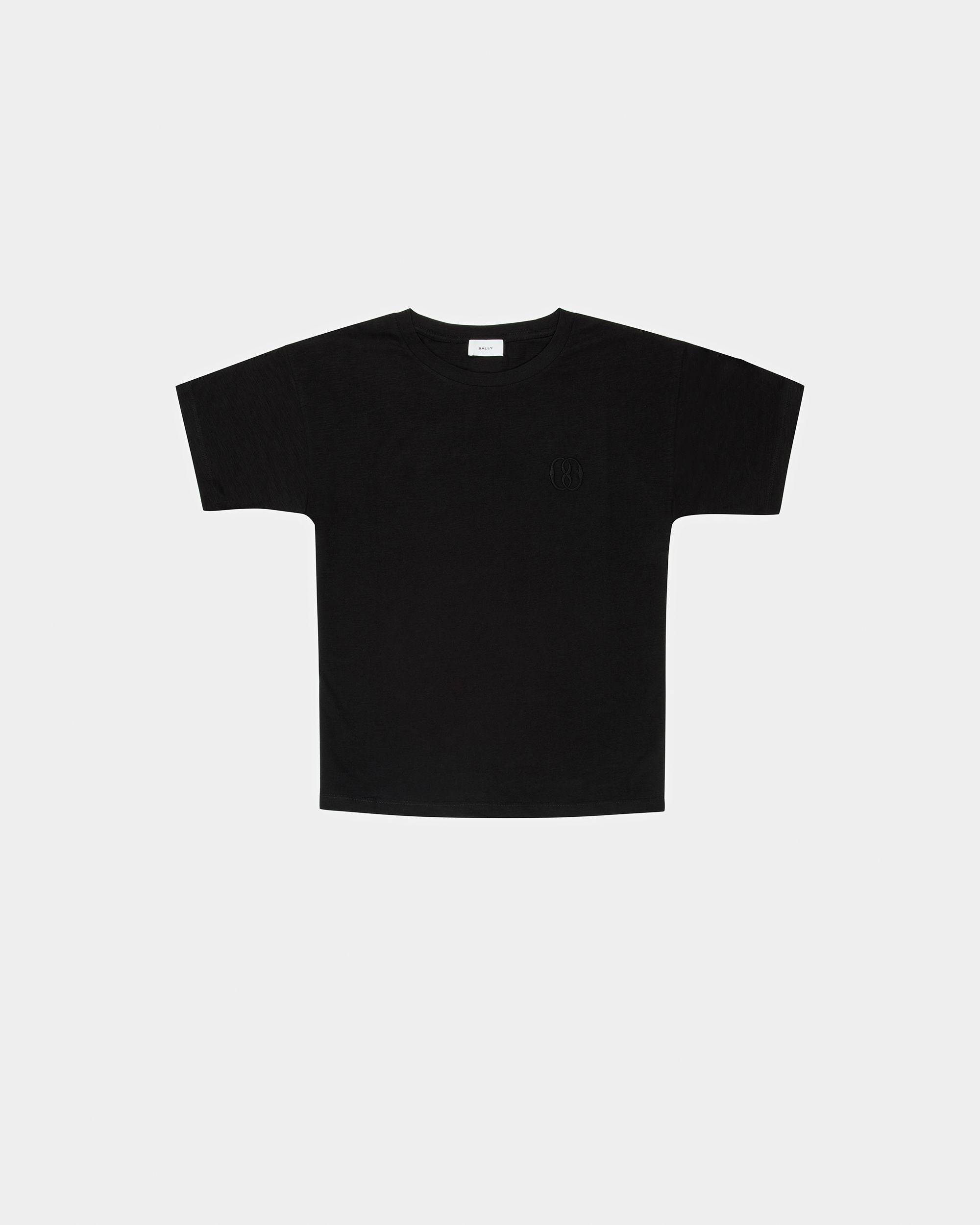Cotton Embroidered T-Shirt In Black - Men's - Bally
