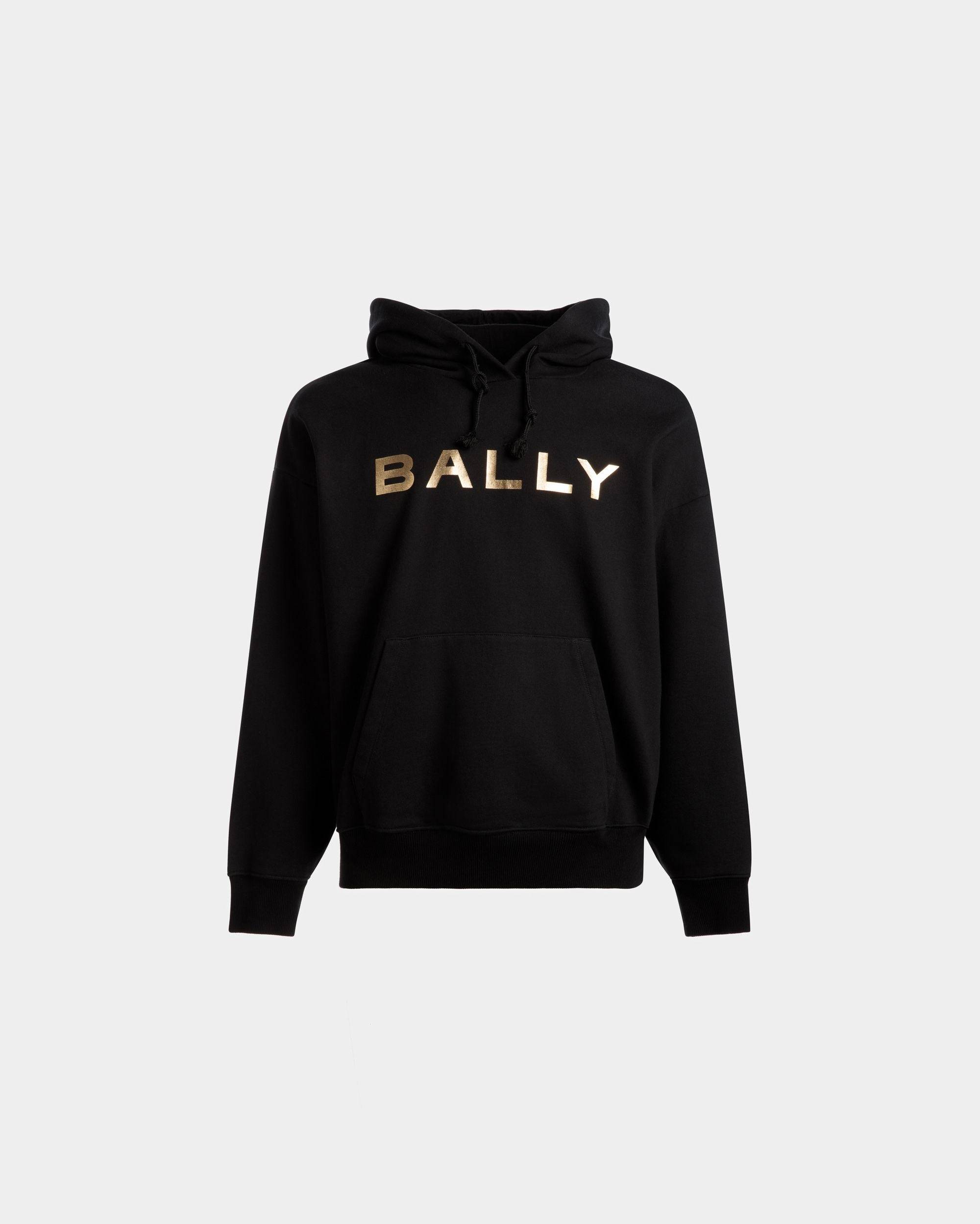 Men s Logo Hooded Sweatshirt In Black Cotton Bally