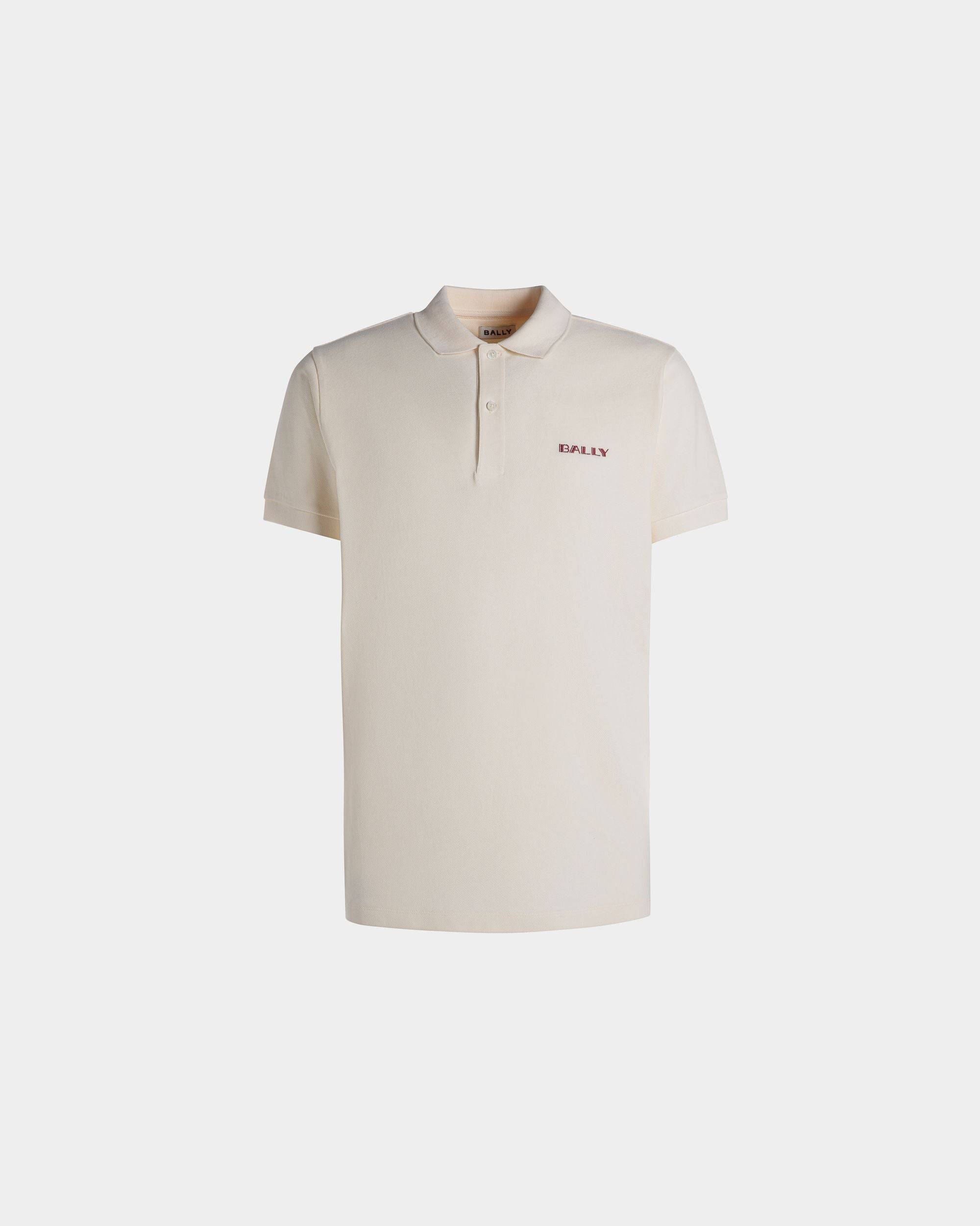 Summer Capsule Polo Shirt In White Cotton - Men's - Bally - 01