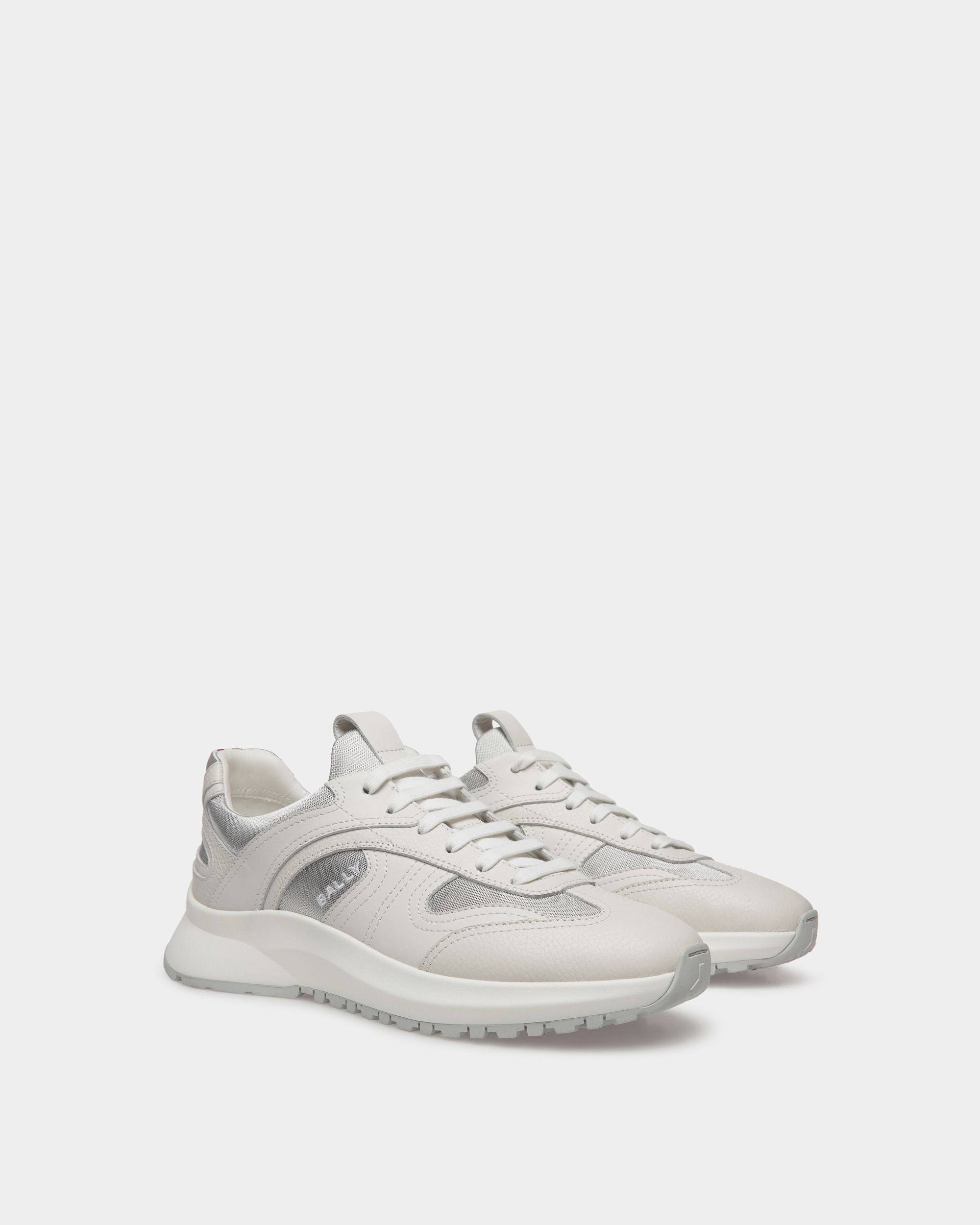 Men's Outline Sneaker In White Leather And Nylon | Bally