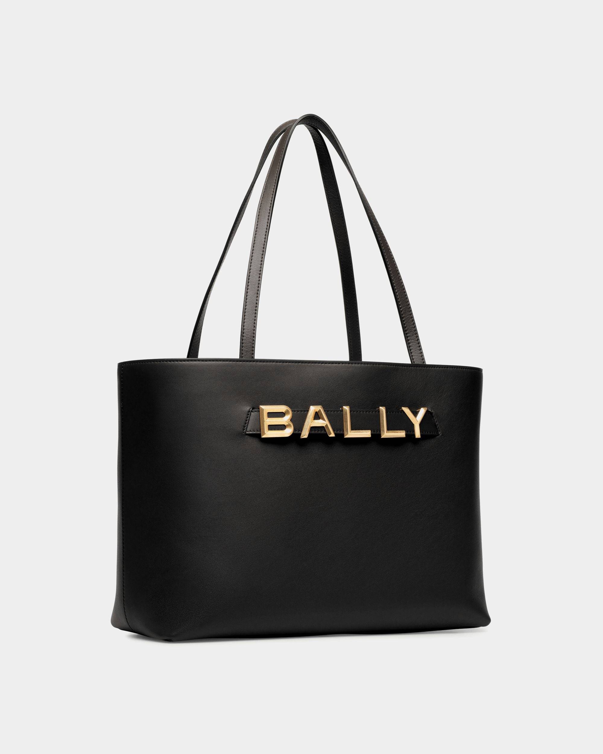 Bally Spell | Women's Tote Bag in Black Leather | Bally | Still Life 3/4 Front