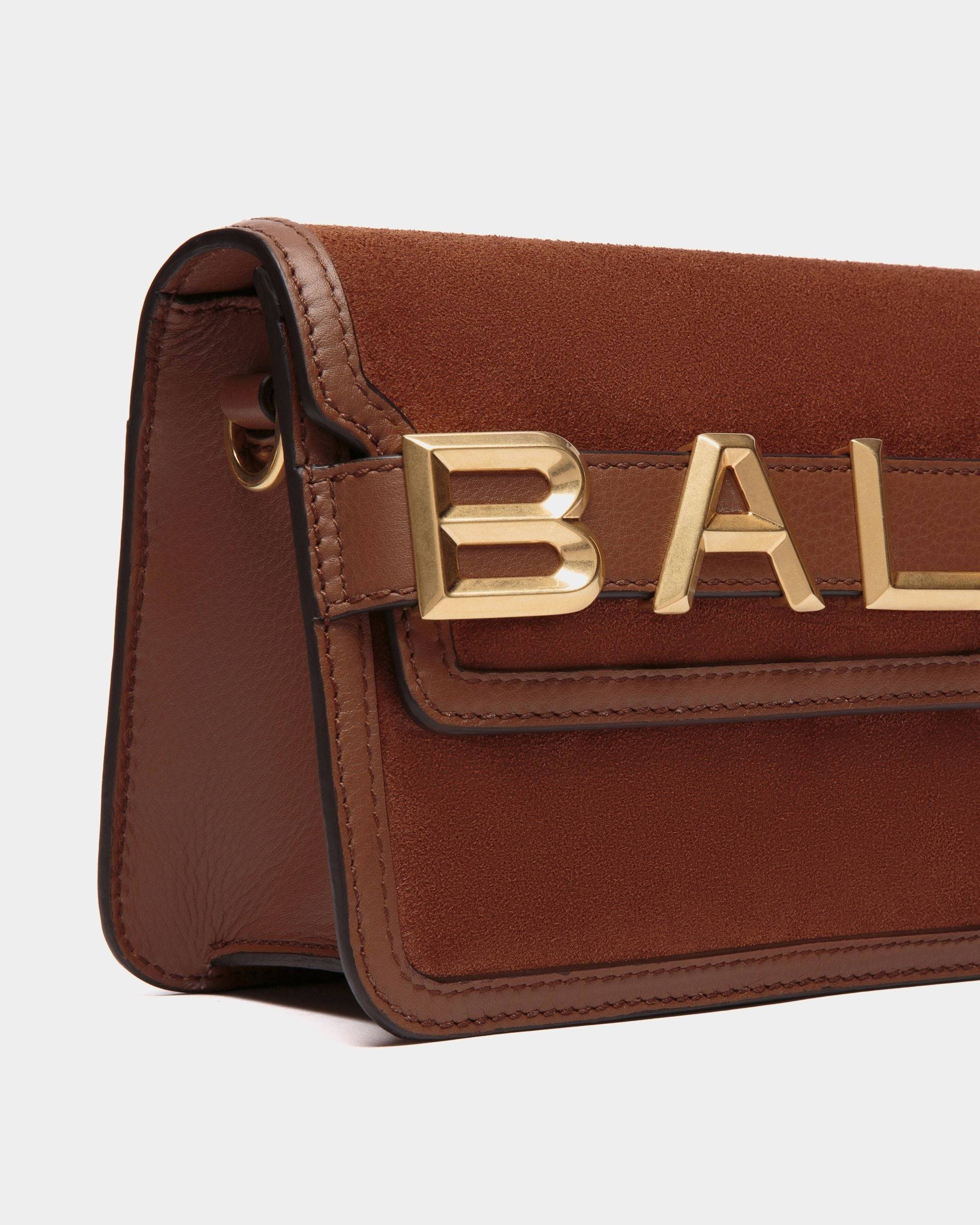 Bally Spell | Women's Crossbody Bag in Brown Suede | Bally | Still Life Detail