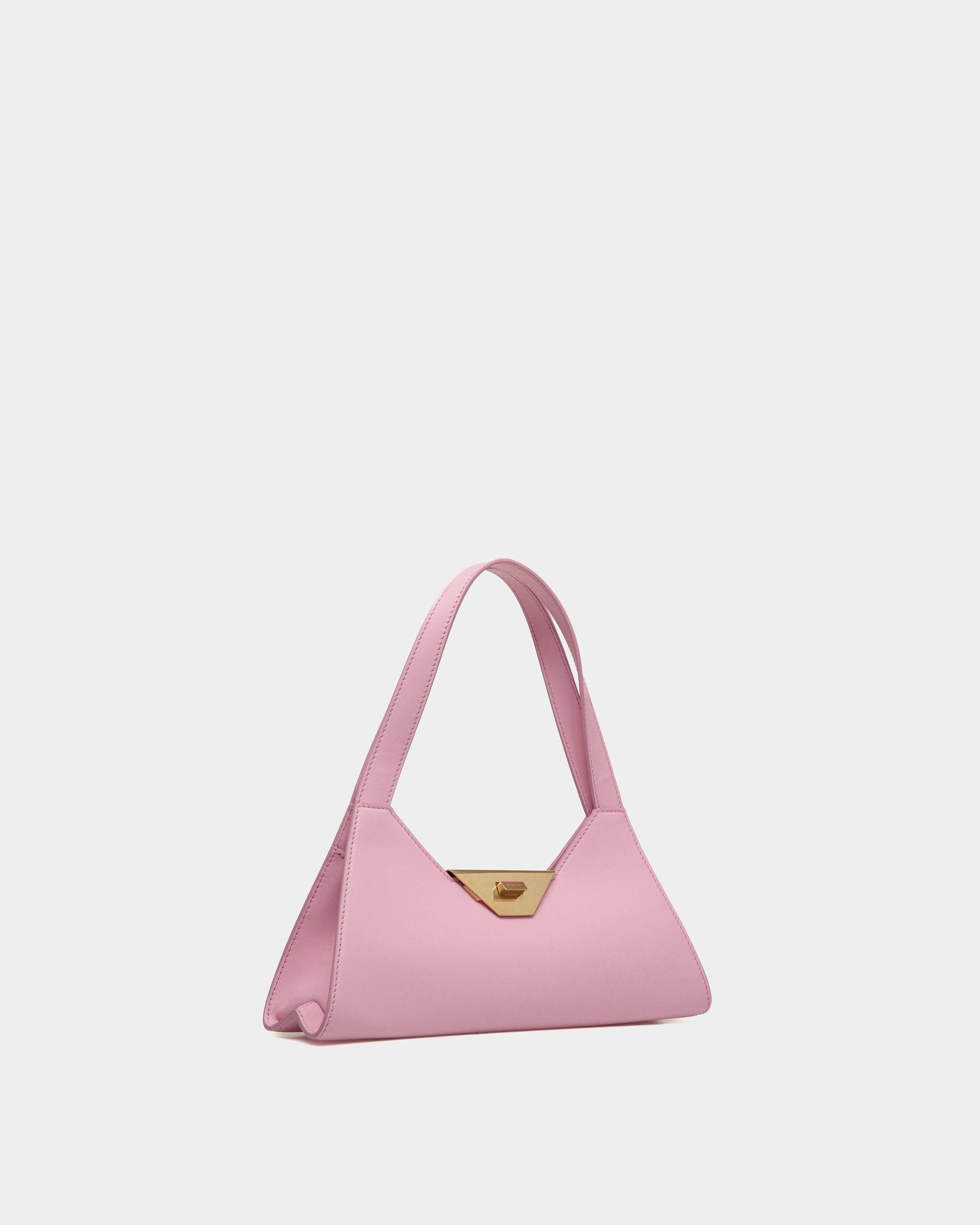 Tilt Shoulder Bag in Pink Leather - Women's - Bally - 03