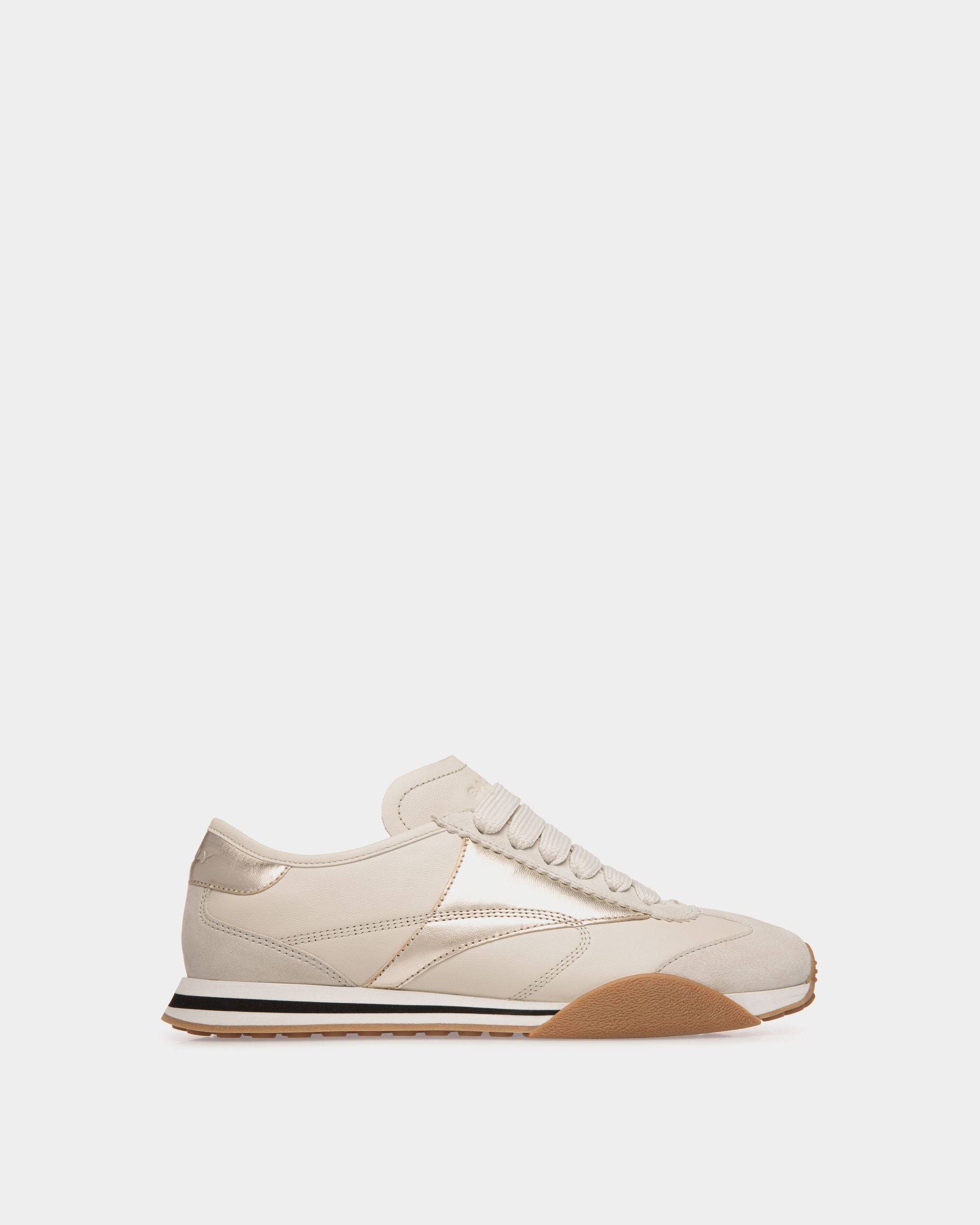 Sussex Sneaker In White And Gold Leather - Women's - Bally - 01