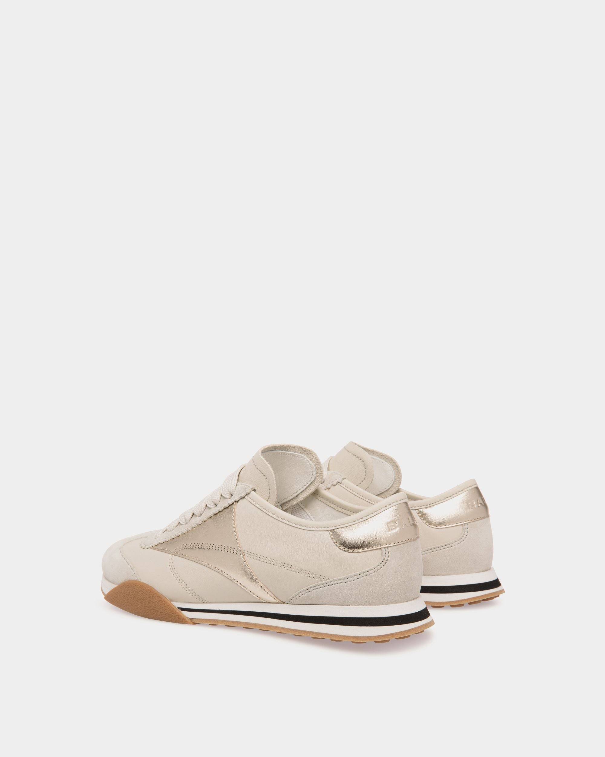 Sussex Sneaker In White And Gold Leather - Women's - Bally - 03