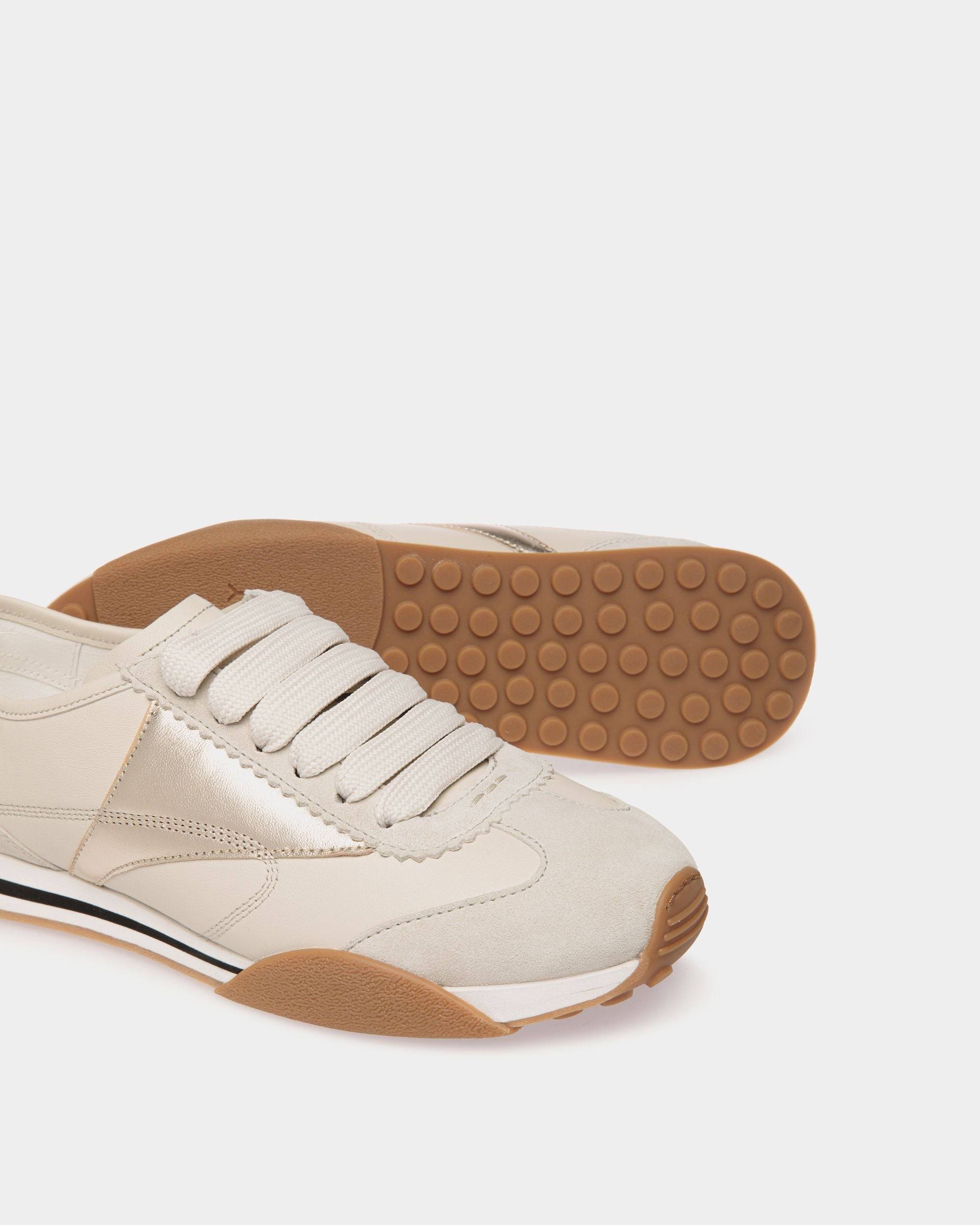 Sussex Sneaker In White And Gold Leather - Women's - Bally - 04
