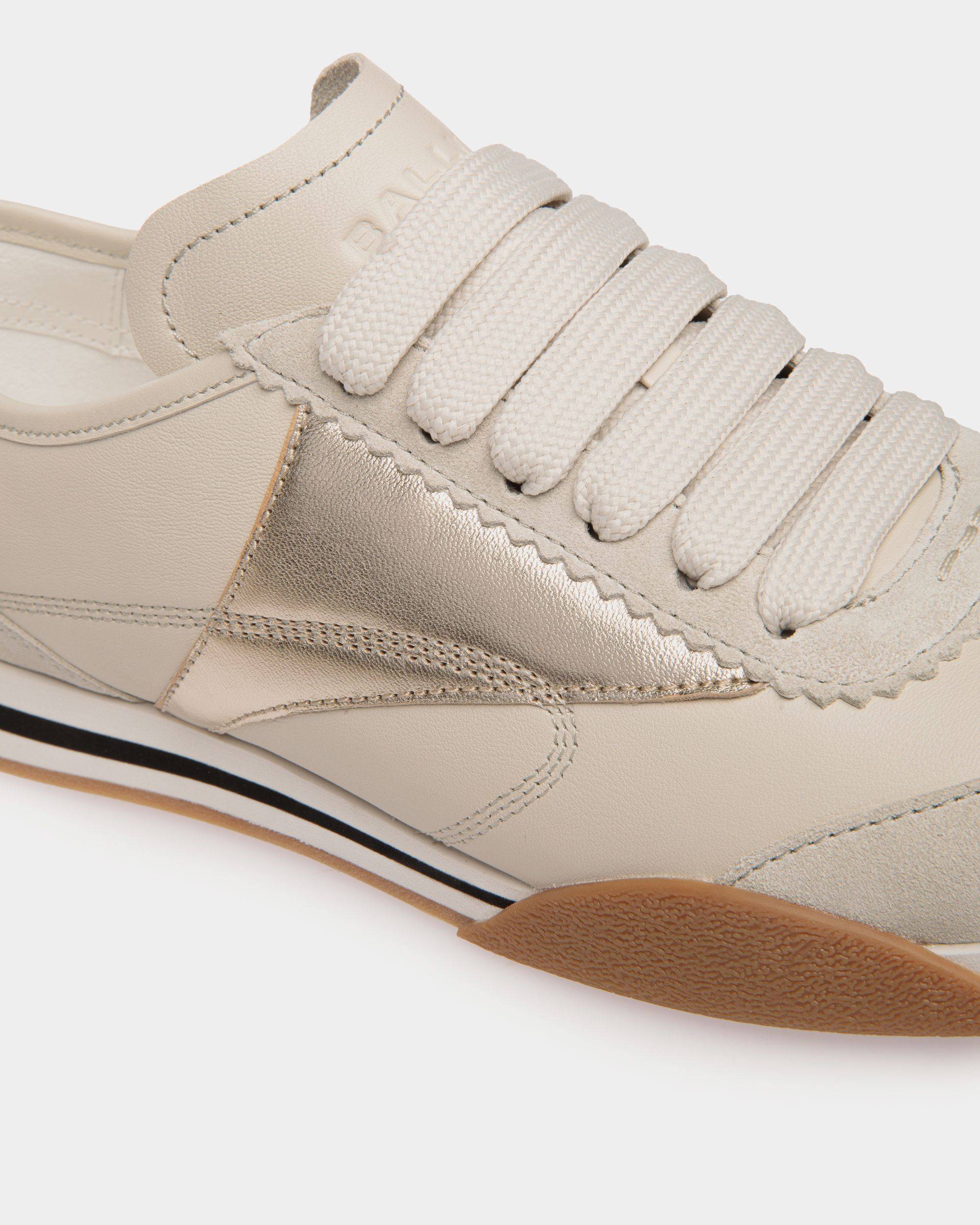 Sussex Sneaker In White And Gold Leather - Women's - Bally - 05