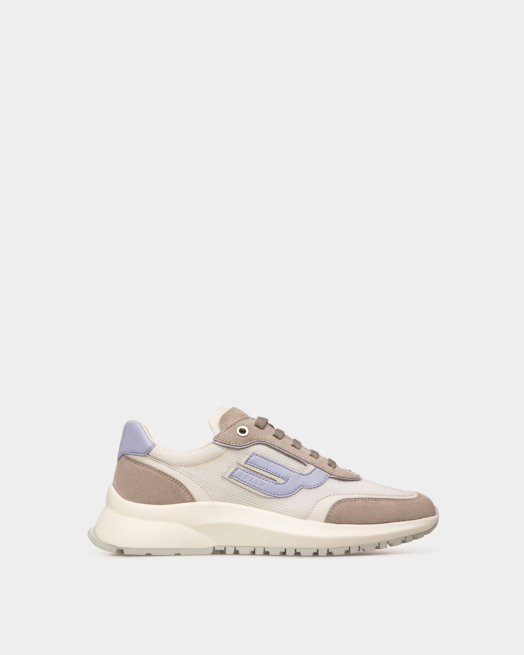 Womens Sneakers White Mesh And Grey Leather Bally