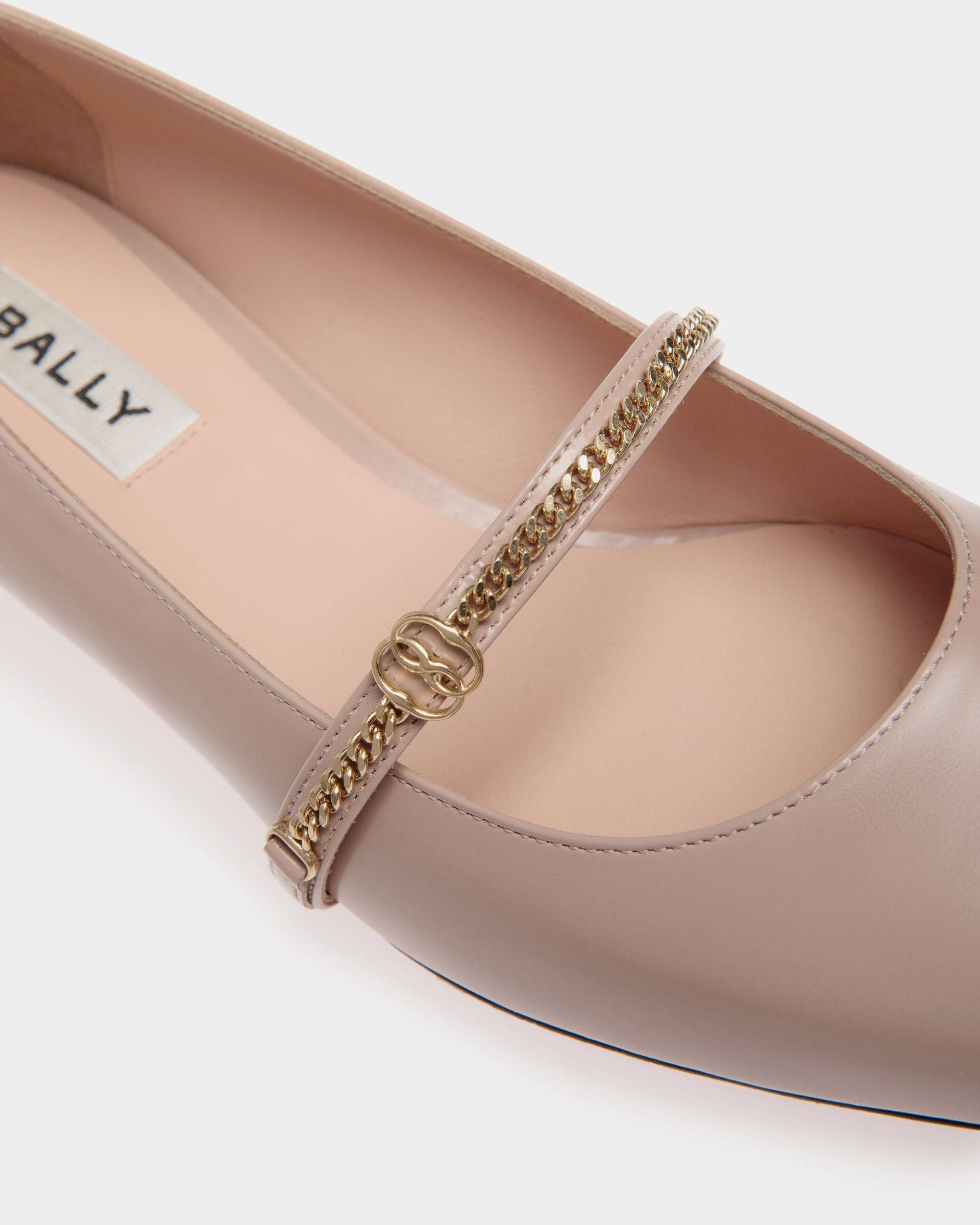 Sylt Mary-Jane Pump In Light Beige Brushed Leather - Women's - Bally - 04