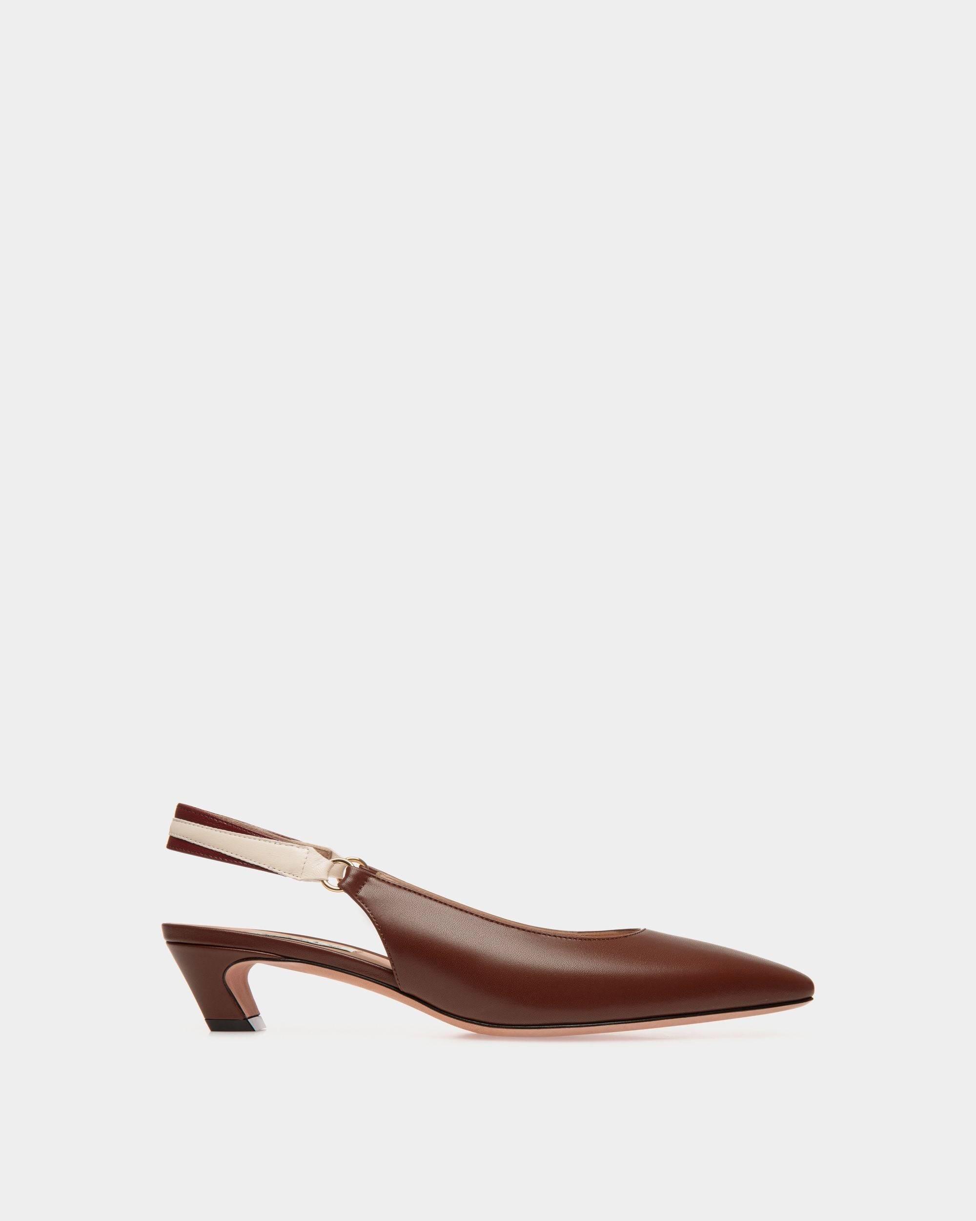 Sylt Slingback Pump In Brown Nappa Leather - Women's - Bally - 01