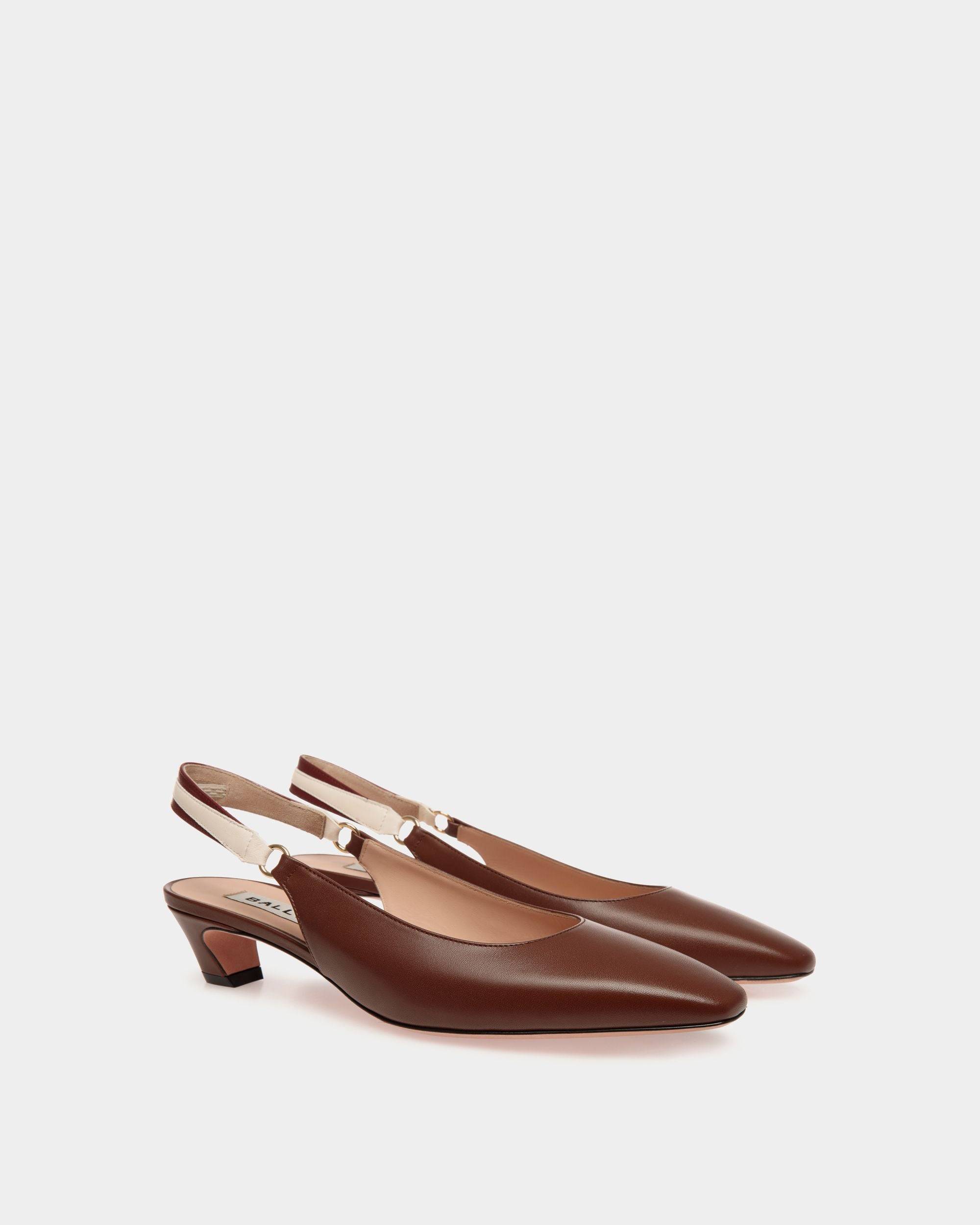 Sylt Slingback Pump In Brown Nappa Leather - Women's - Bally - 02
