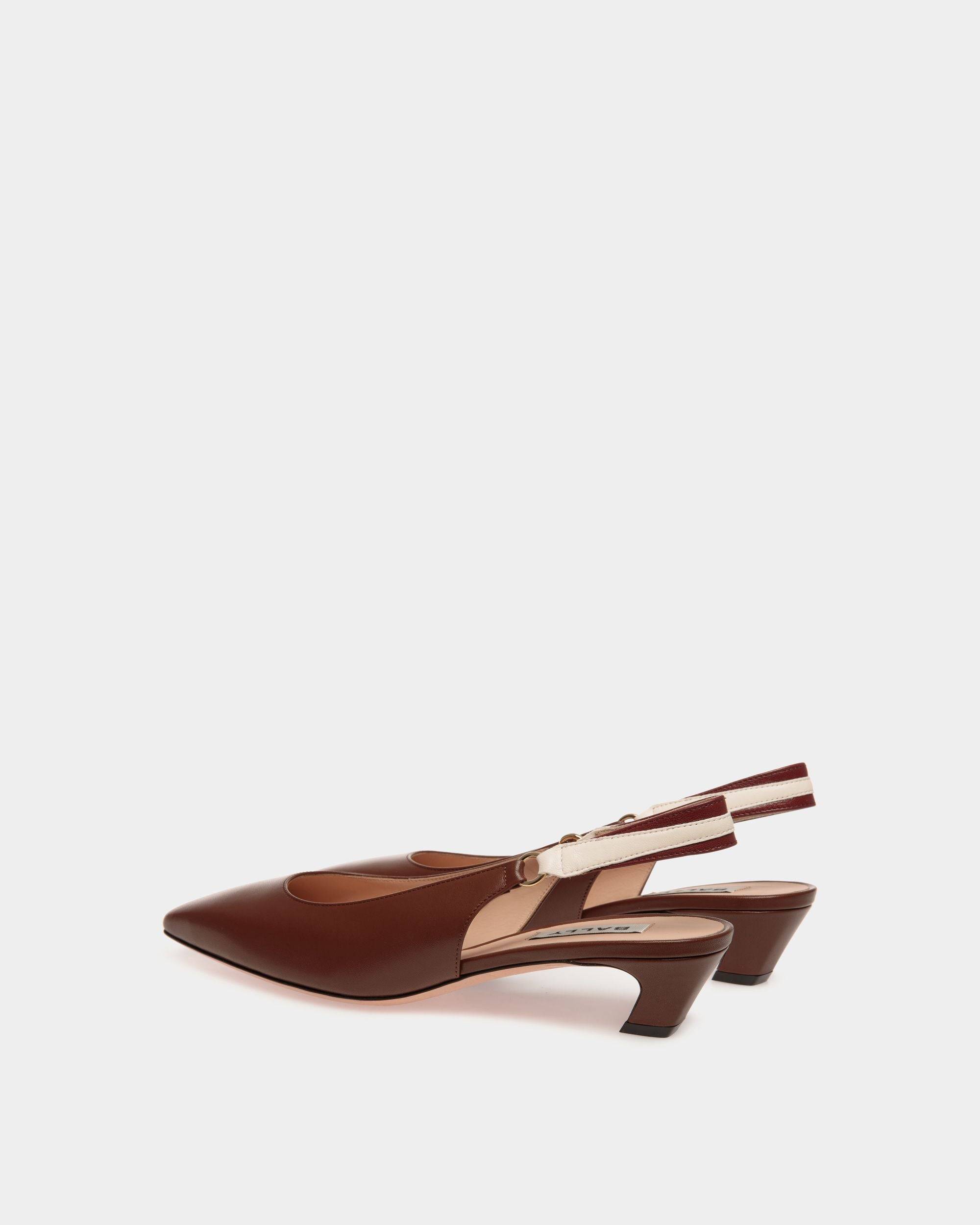 Sylt Slingback Pump In Brown Nappa Leather - Women's - Bally - 03