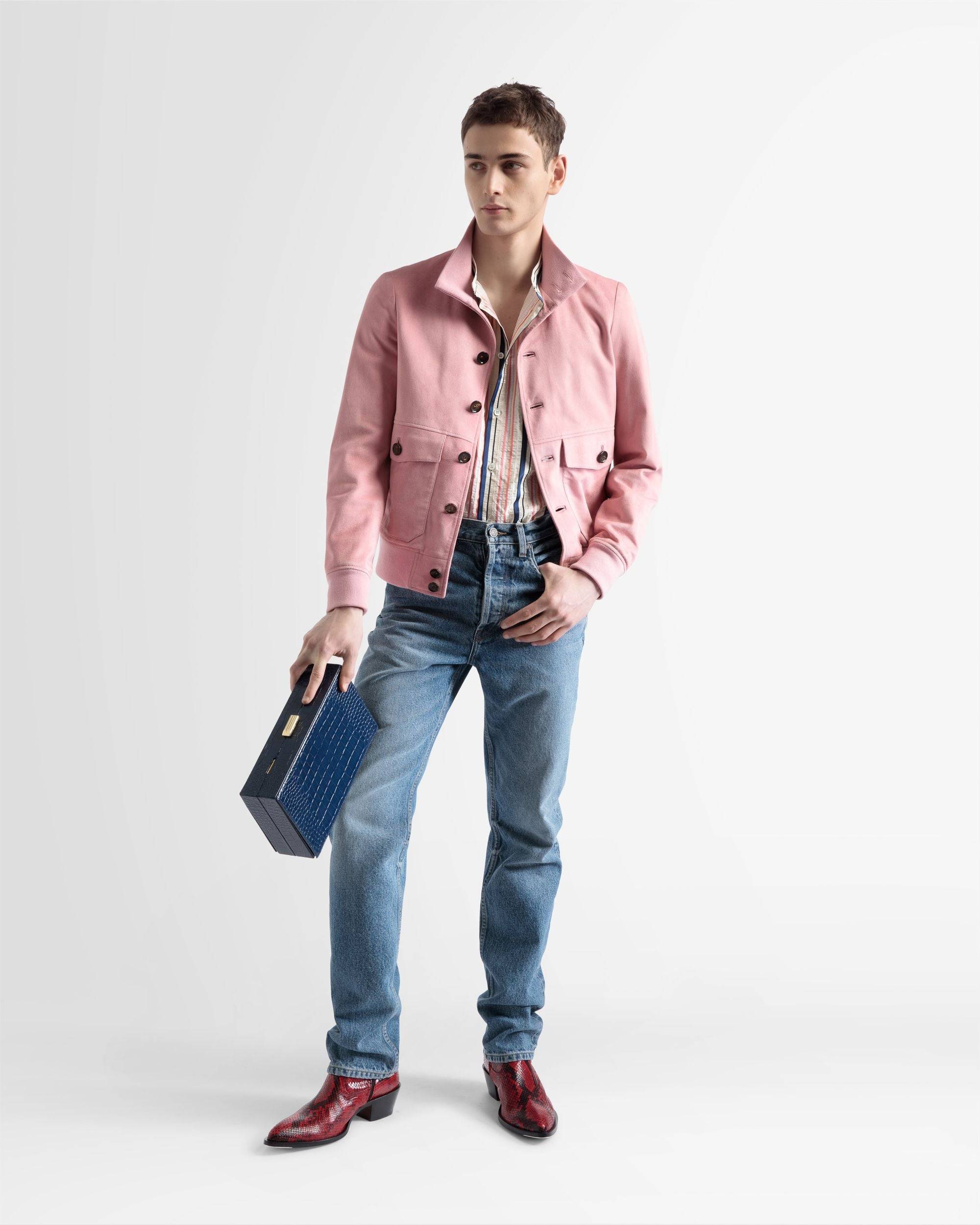 Blouson Bomber In Pink Leather - Bally